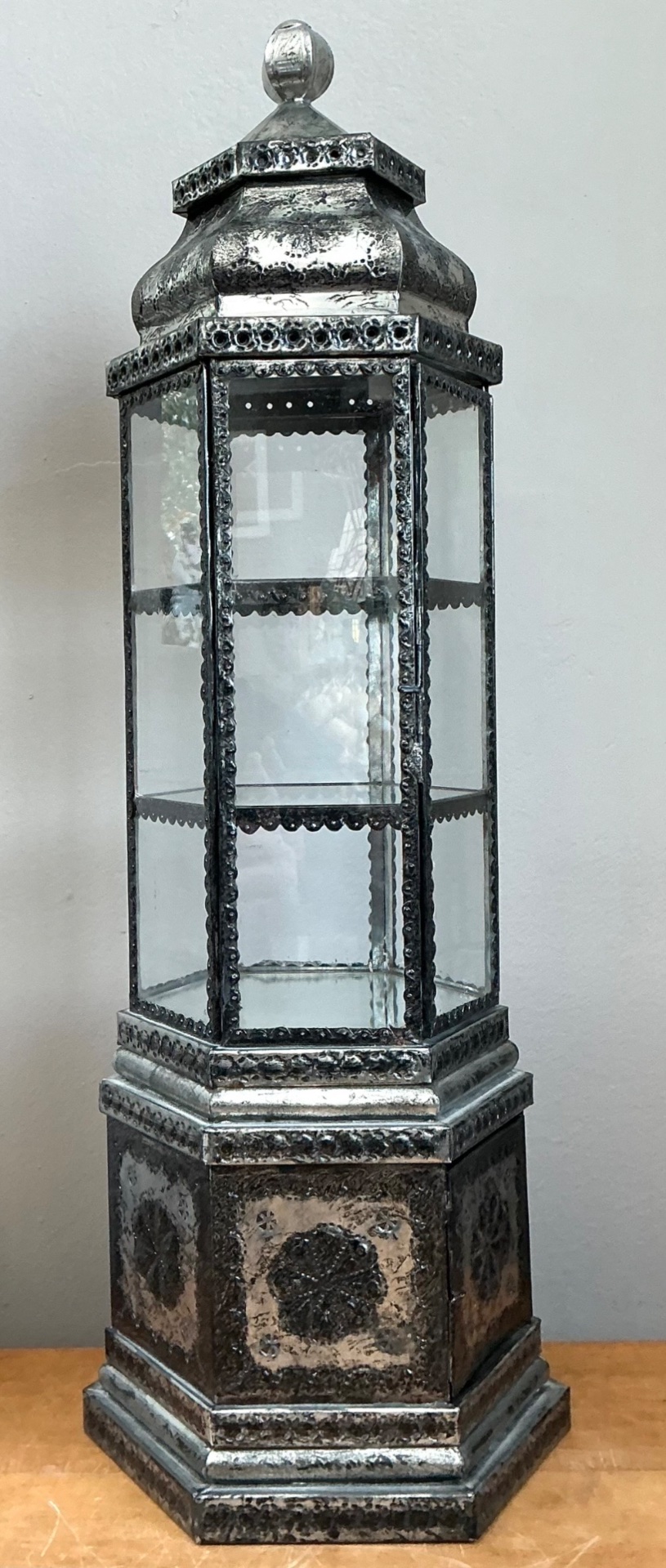 Ornate Metal and Glass Showcase - Top view