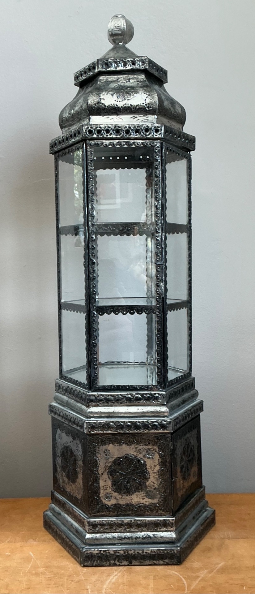 Ornate Metal and Glass Showcase - Back view