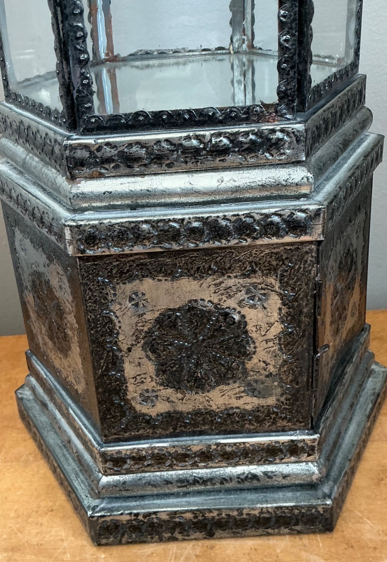 Ornate Metal and Glass Showcase - Back view
