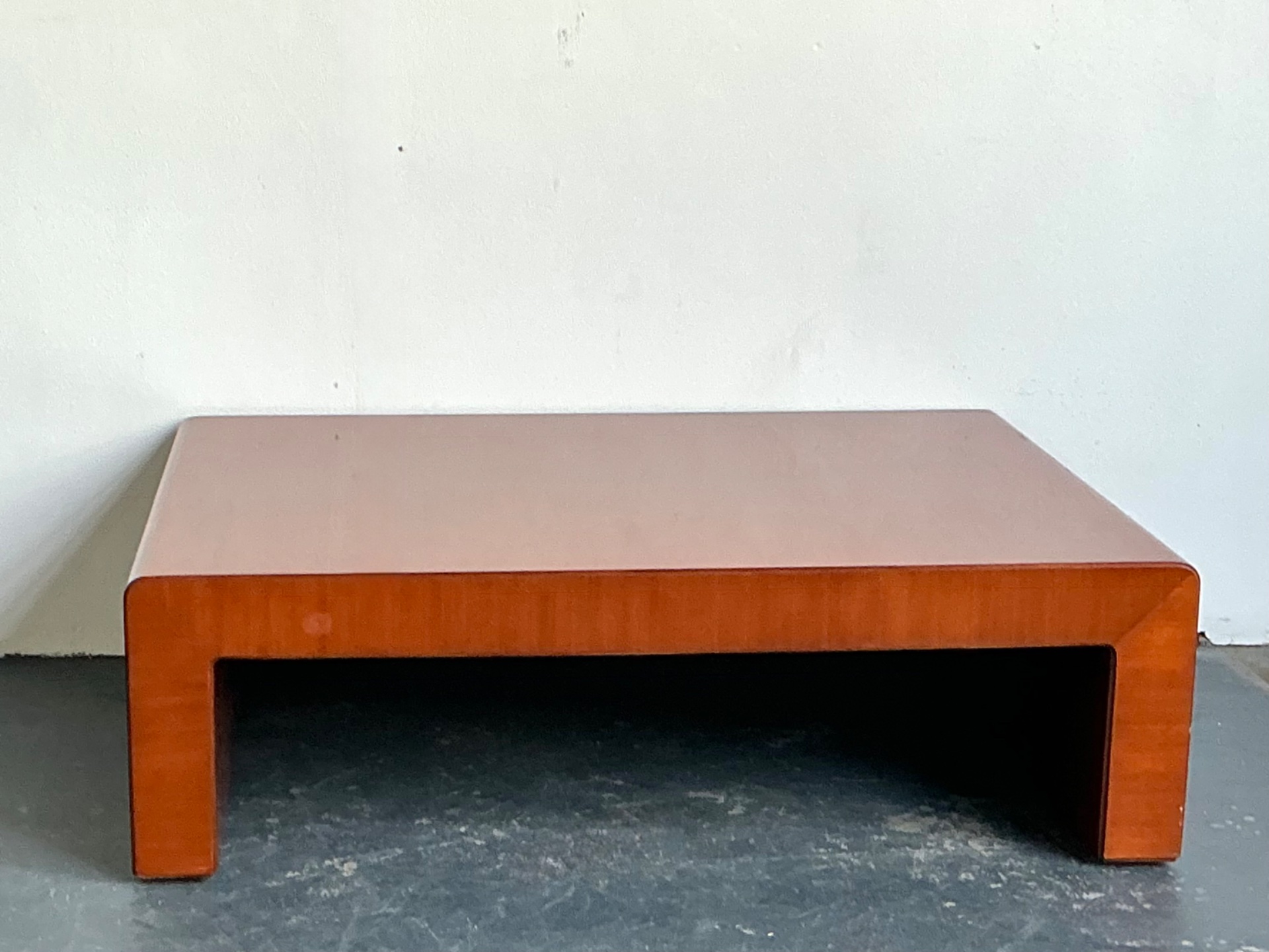 Vintage Ralph Lauren “Dalton” Waterfall Wood Coffee Table - Side view