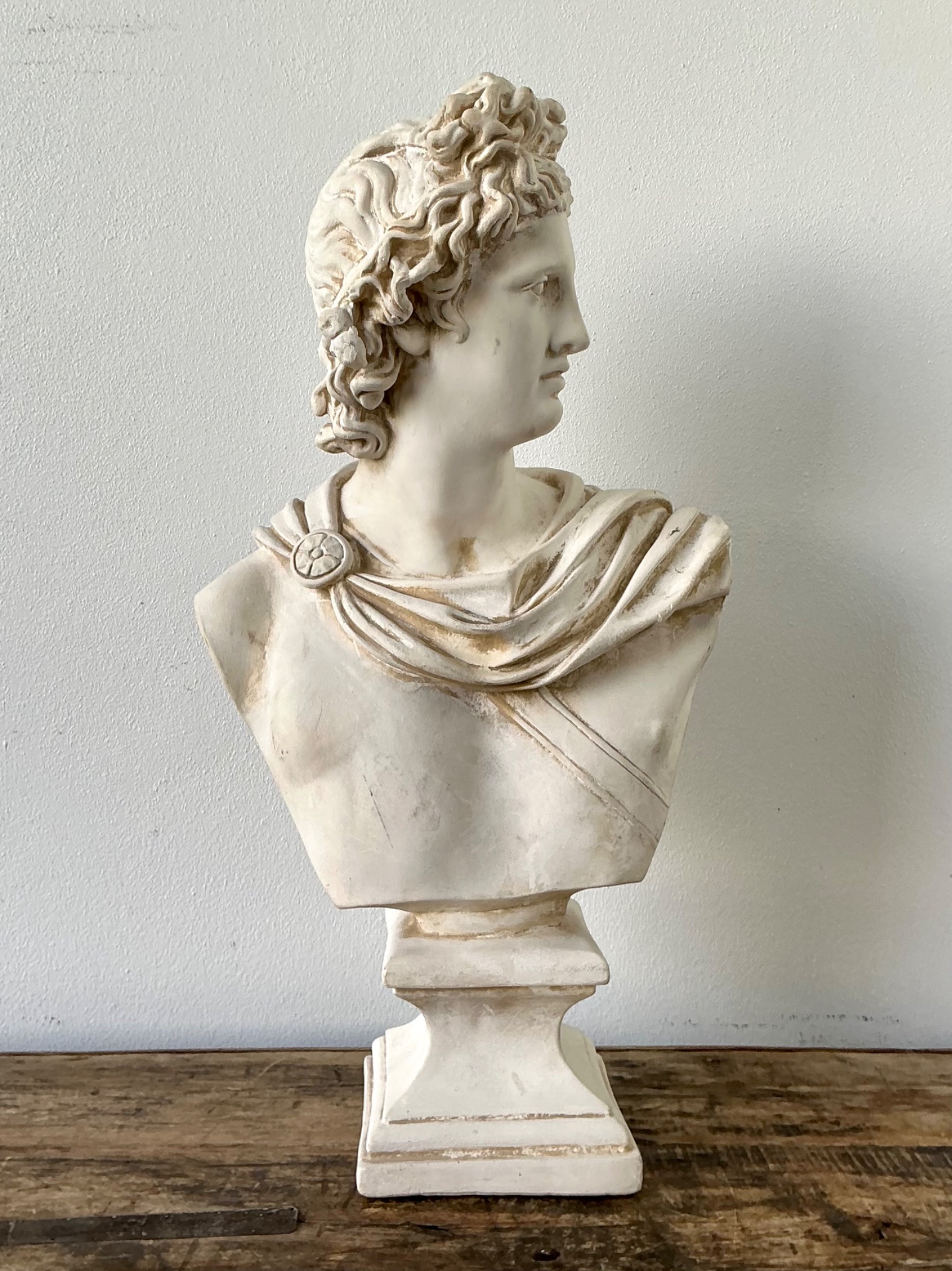 Ceramic Apollo Belvedere Bust Sculpture - Top view