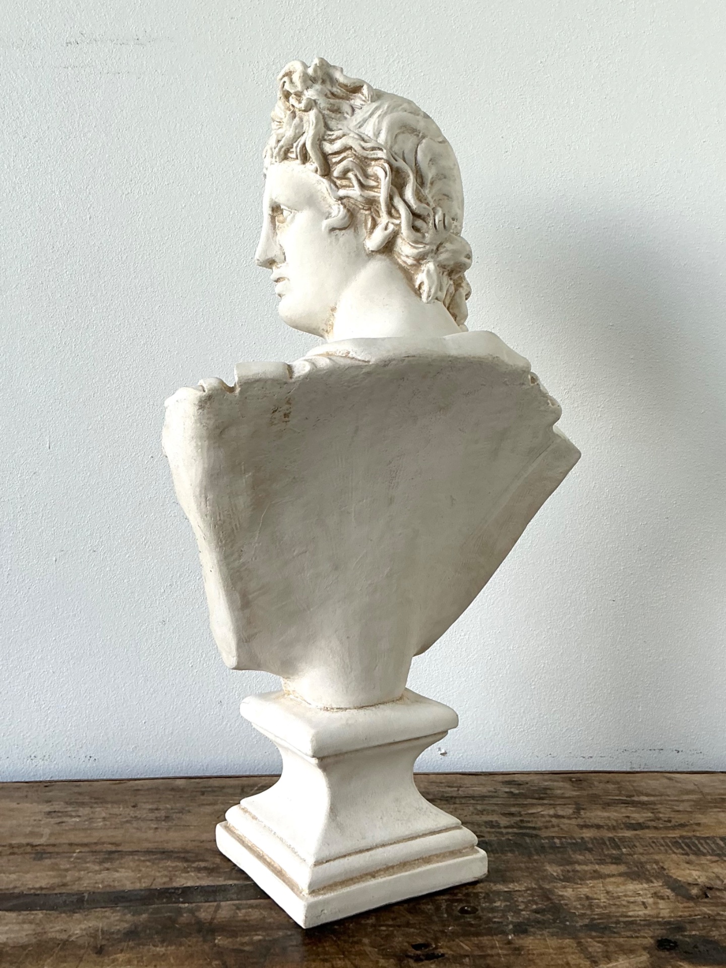 Ceramic Apollo Belvedere Bust Sculpture - Back view