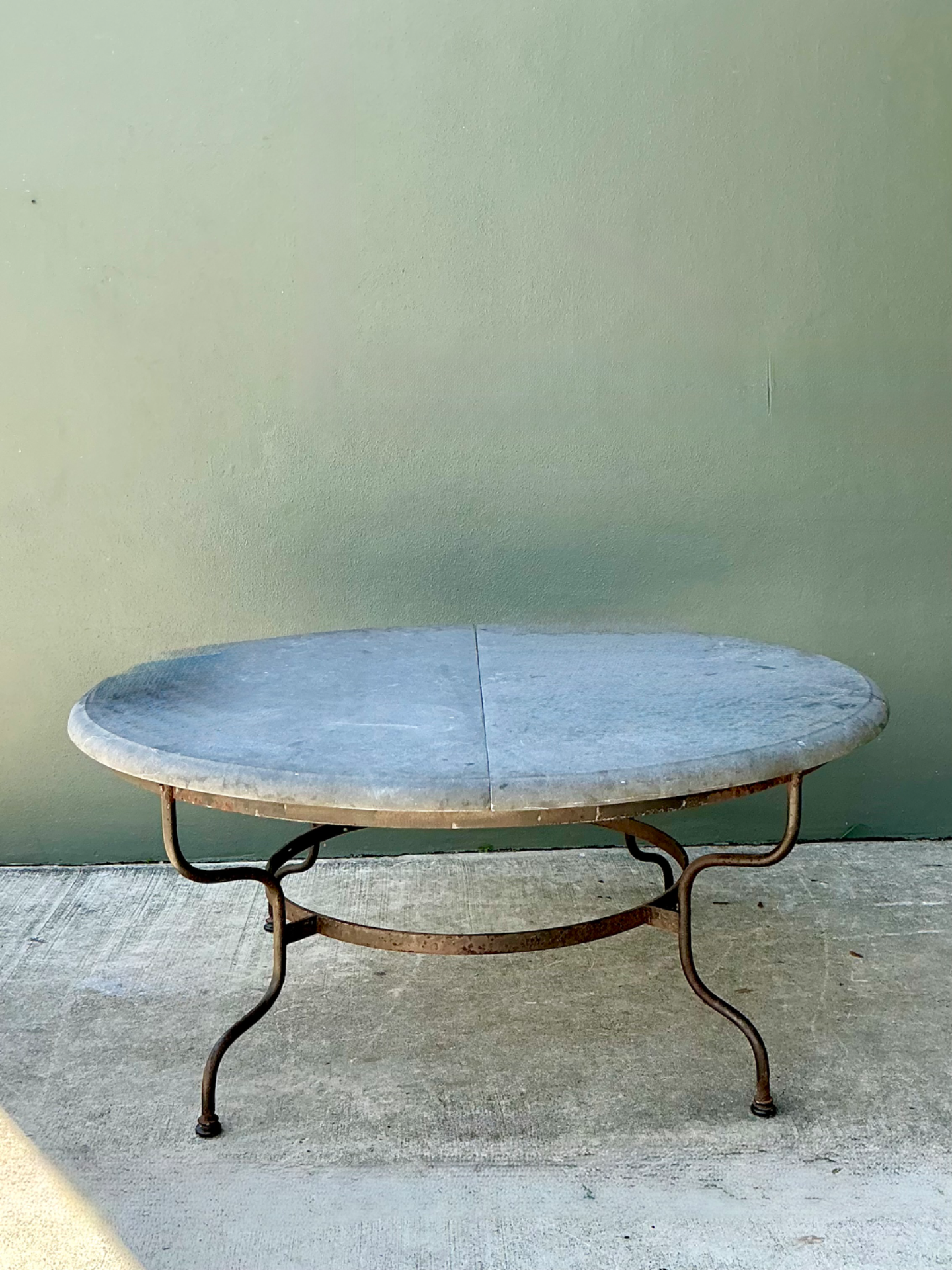 Vintage Monumental Solid Granite Top Dining Table - Top view