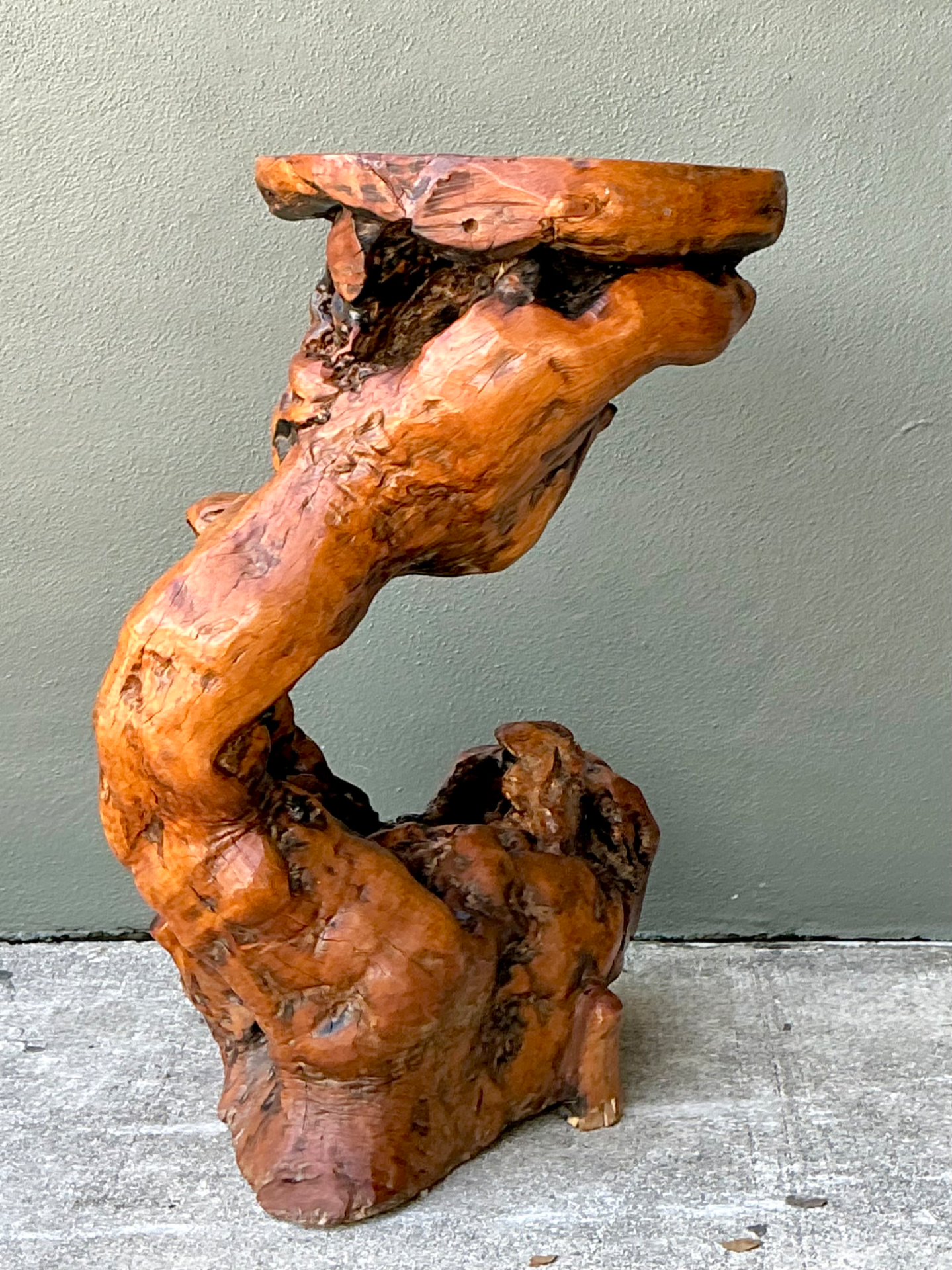 Vintage Japanese Twisted Root Pedestal - Side view
