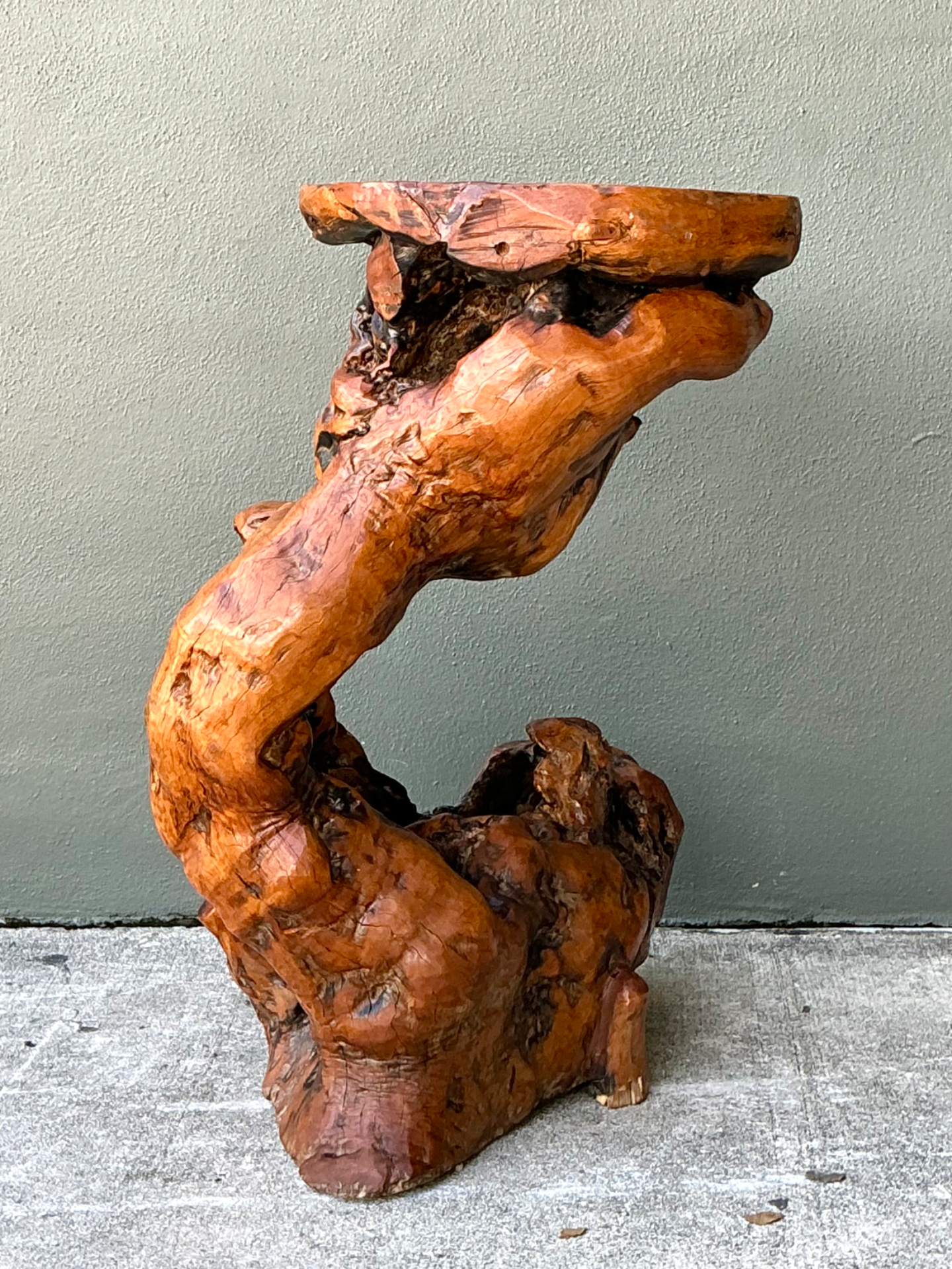 Vintage Japanese Twisted Root Pedestal - Top view