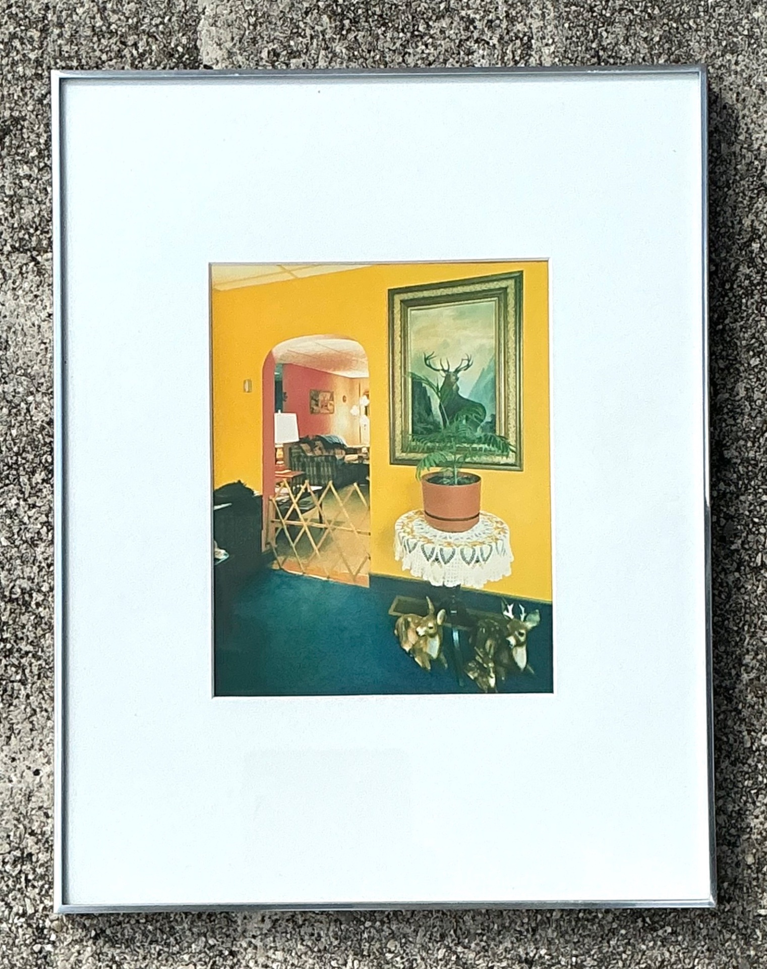 Vintage Framed Interior Photograph - Top view