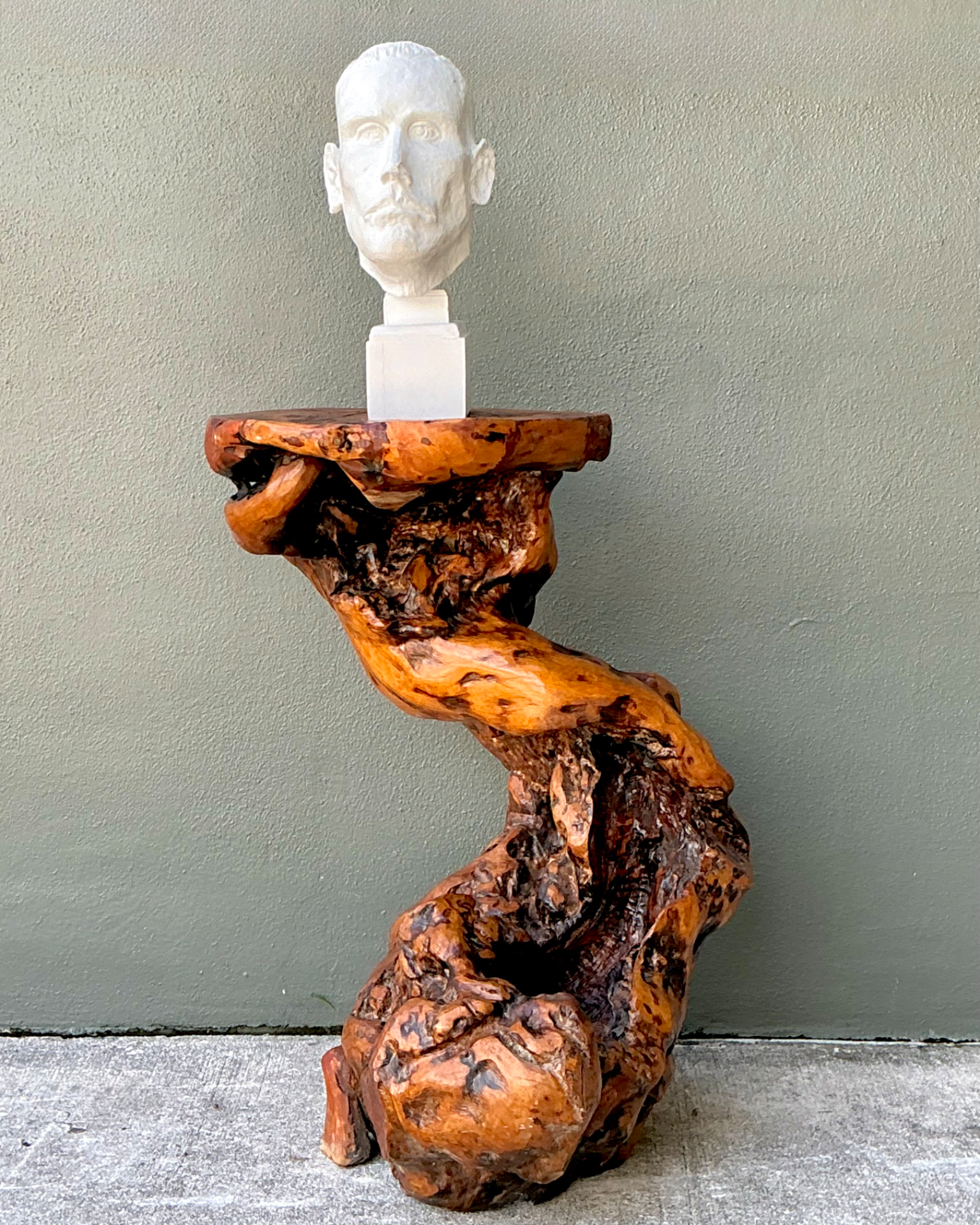 Vintage Japanese Twisted Root Pedestal - Back view