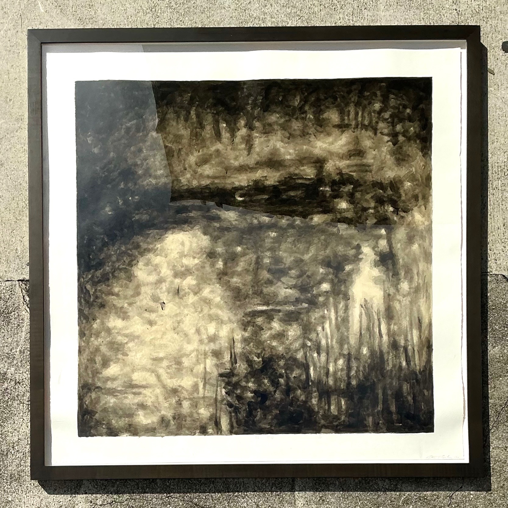 Vintage 1991 Peter Stephens Abstract Ink On Paper - Top view