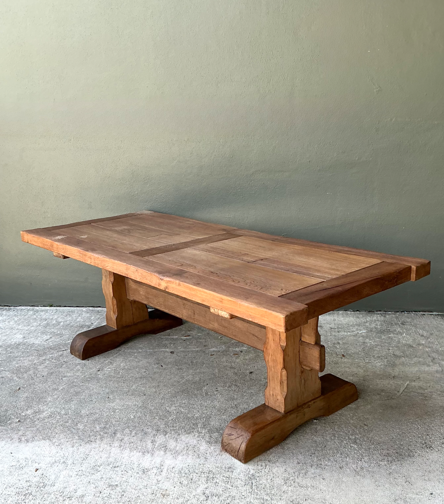 Vintage Rustic Wood Dining Table - Detail view