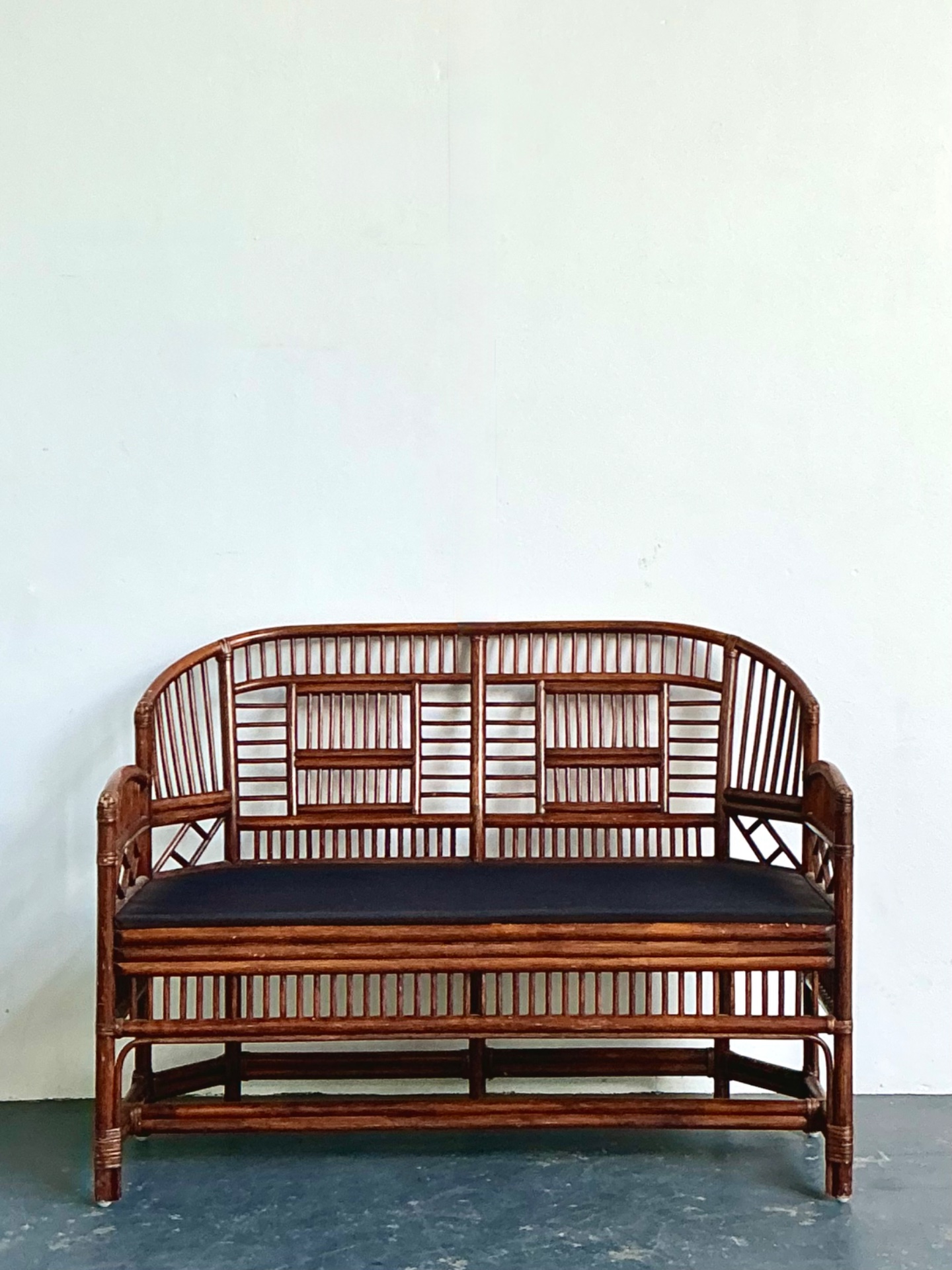 Vintage Brighton Pavillon Rattan Settee - Top view