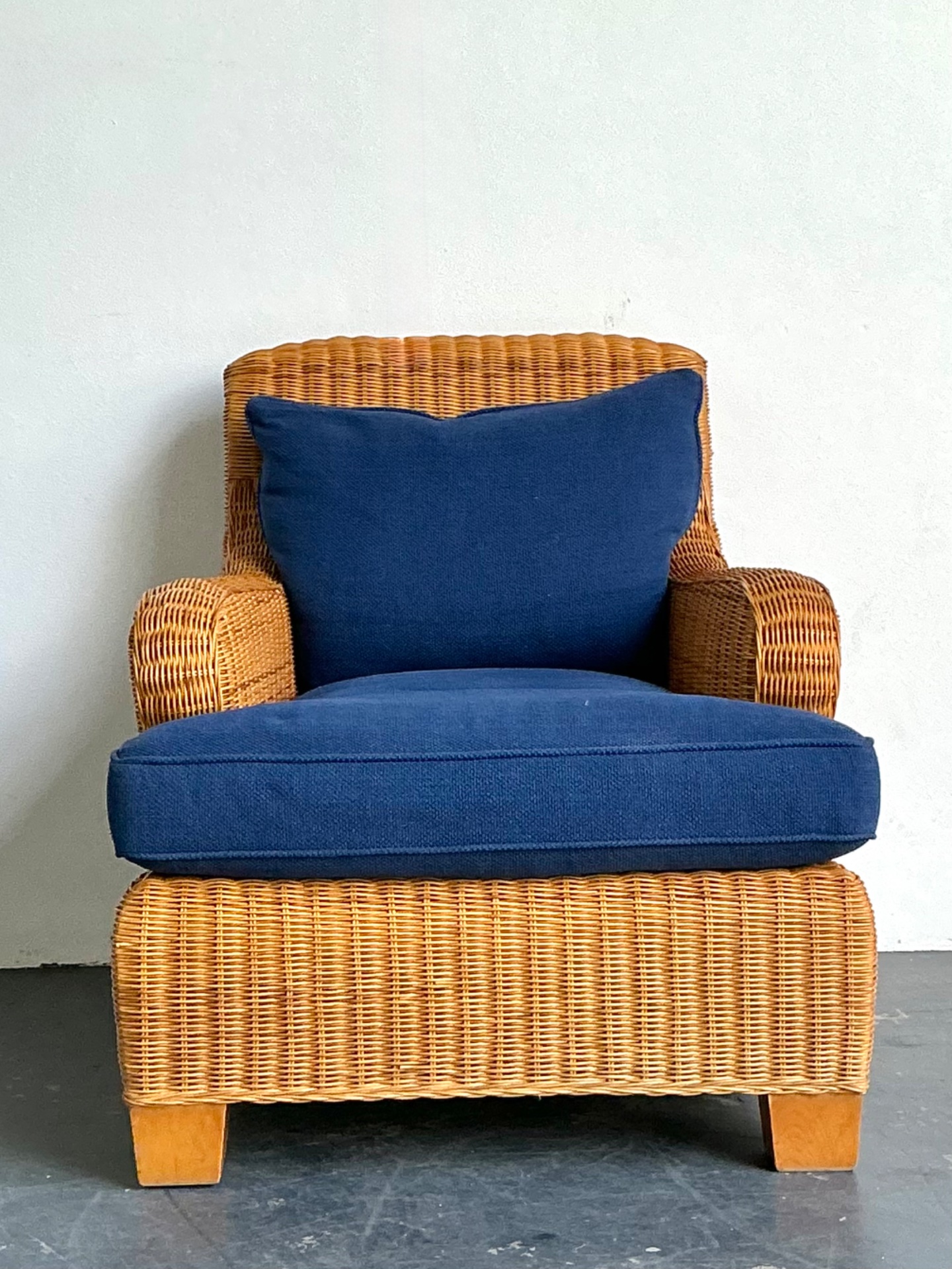 Vintage Ralph Lauren Woven Rattan Lounge Chair - Back view