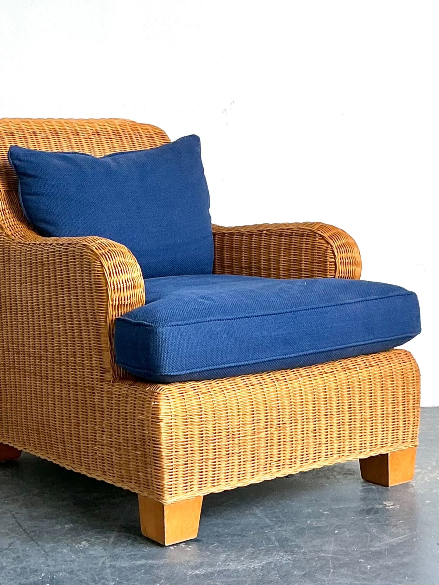 Vintage Ralph Lauren Woven Rattan Lounge Chair - Side view