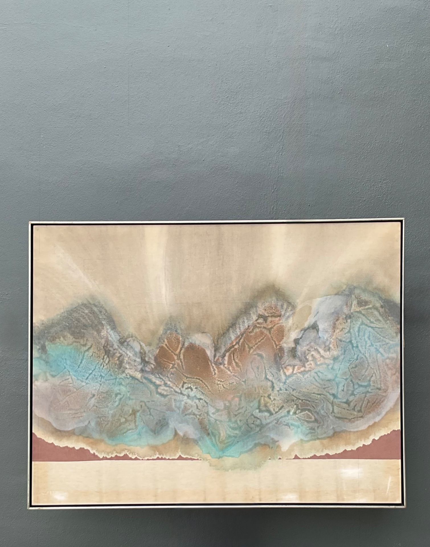Vintage Monumental 1981 Abstract Oil On Canvas - Detail view