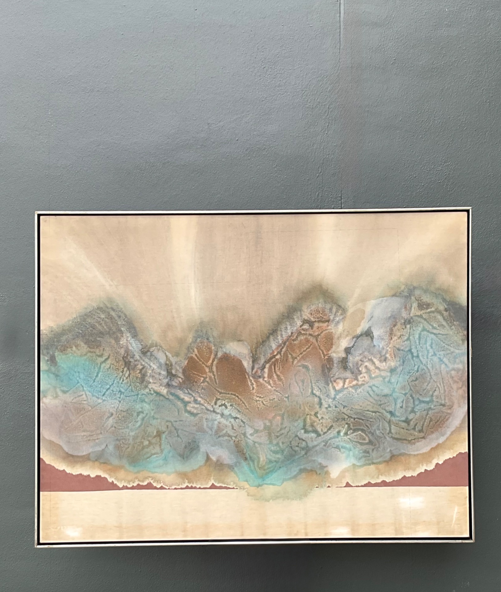 Vintage Monumental 1981 Abstract Oil On Canvas - Back view