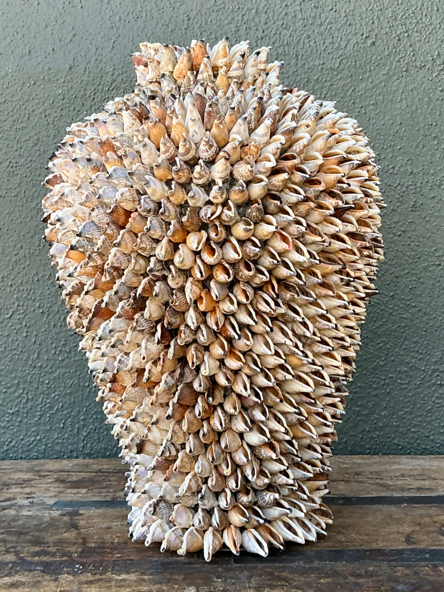Vintage Shell Covered Sculpture - Side view