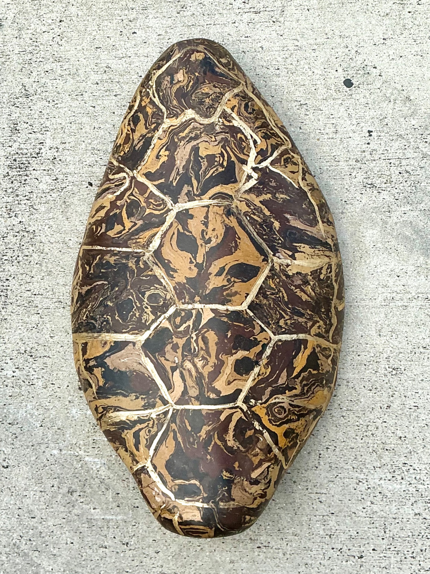 Vintage Italian Scagliola Pigmented Plaster Turtle Shell - Plaster, 15W x 23.75H - Back view