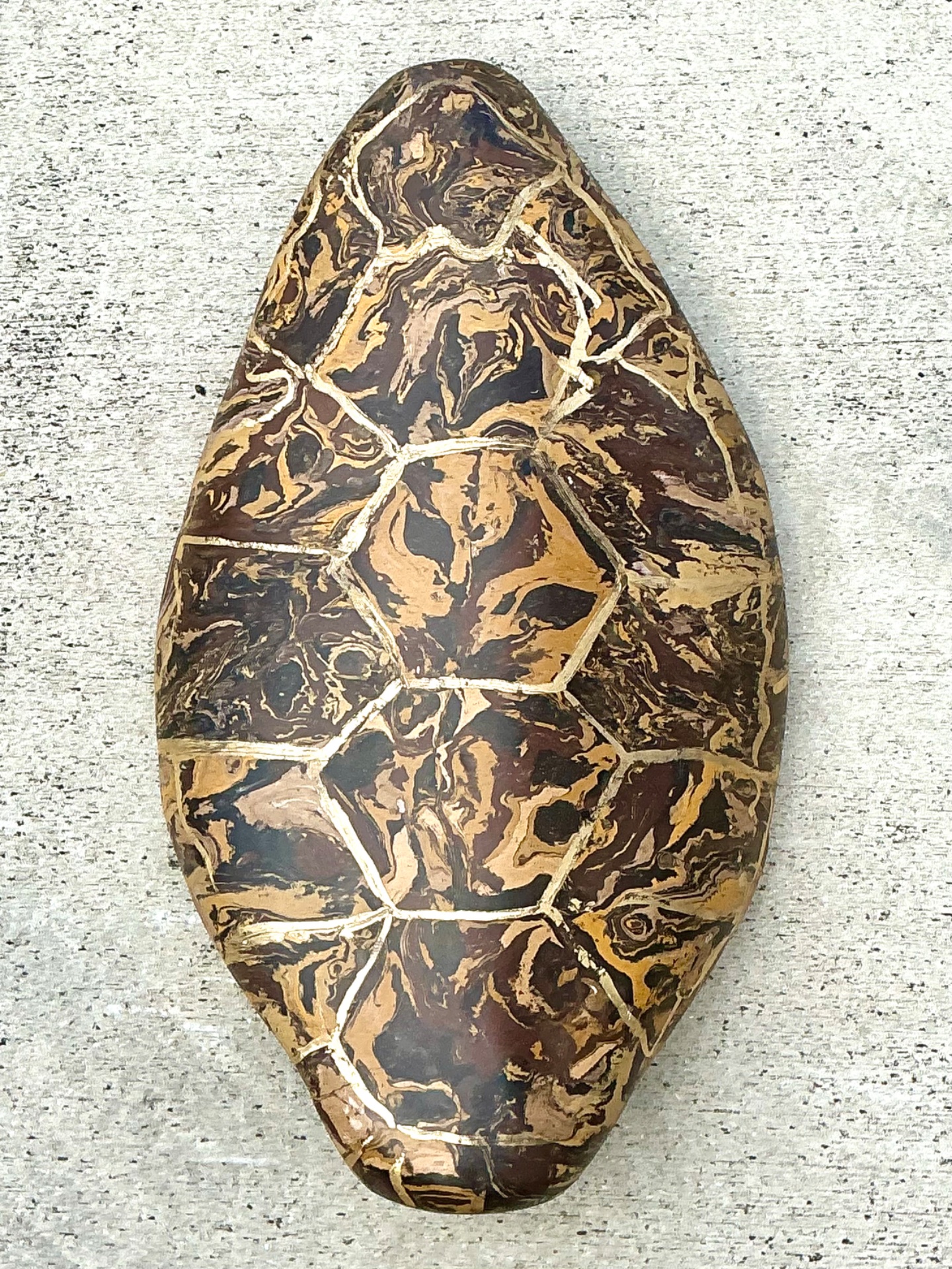 Vintage Italian Scagliola Pigmented Plaster Turtle Shell - Plaster, 15W x 23.75H - Top view