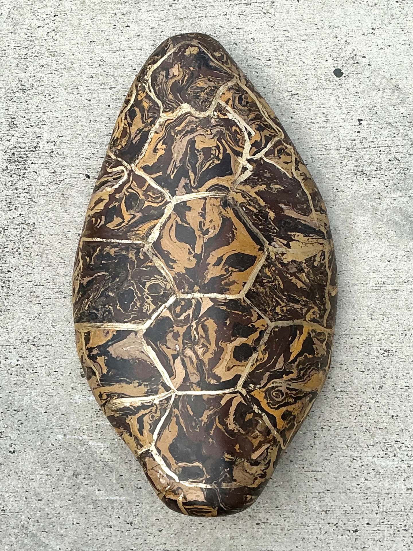 Vintage Italian Scagliola Pigmented Plaster Turtle Shell - Plaster, 15W x 23.75H - Detail view