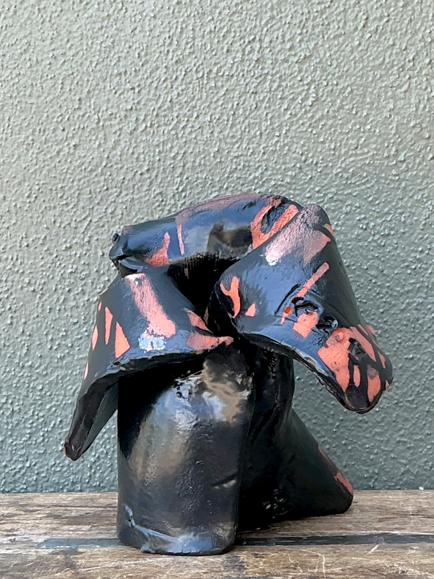 Vintage Ceramic Abstract Sculpture - Side view