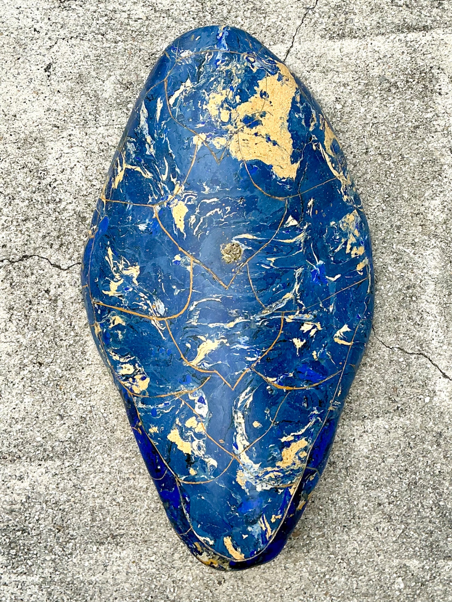 Vintage Italian Scagliola Pigmented Plaster Turtle Shell - Plaster, 15W x 24.75H - Detail view