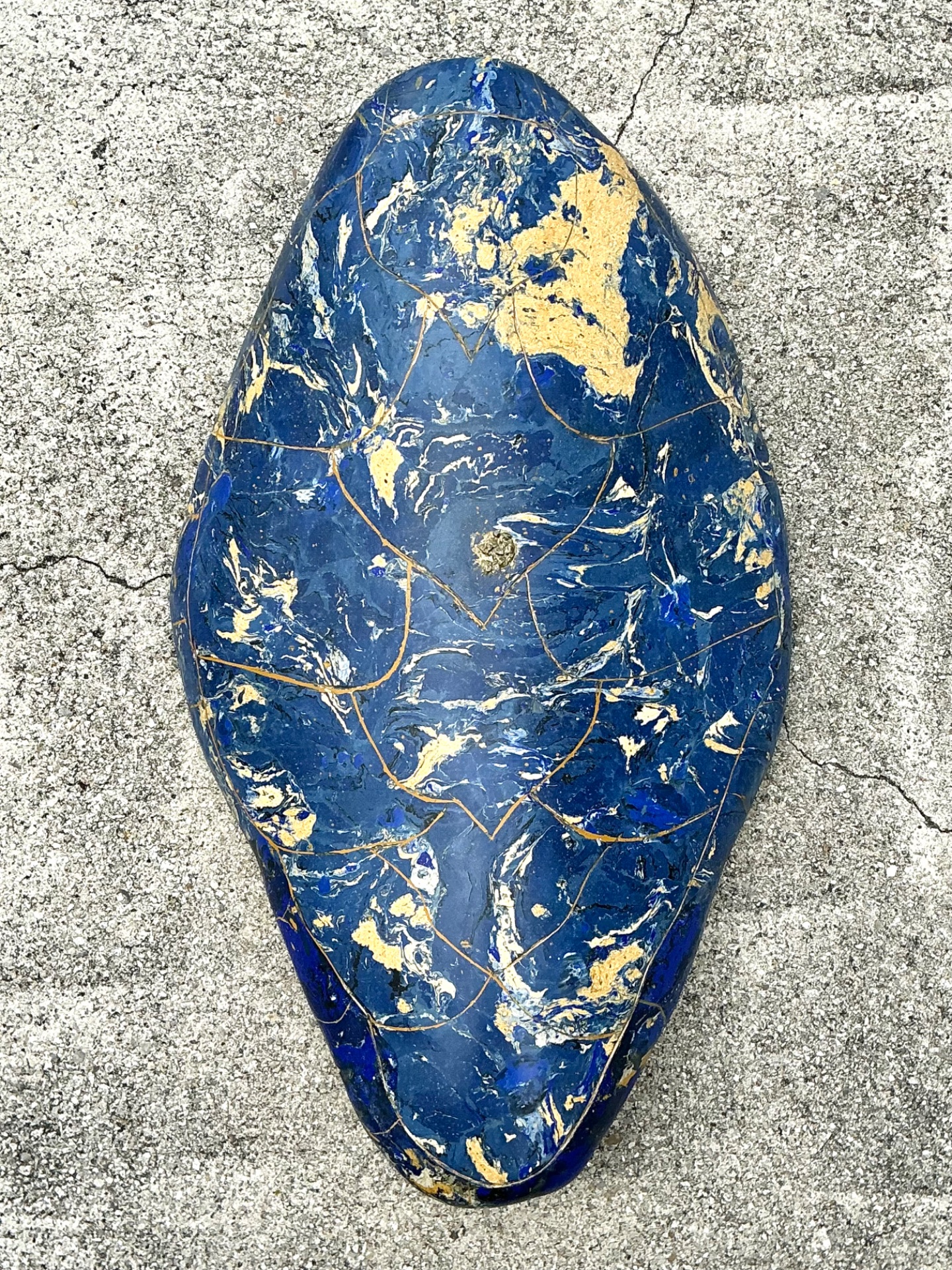 Vintage Italian Scagliola Pigmented Plaster Turtle Shell - Plaster, 15W x 24.75H - Top view