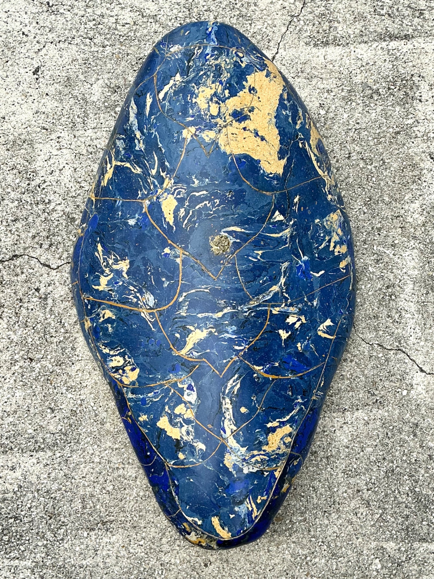Vintage Italian Scagliola Pigmented Plaster Turtle Shell - Plaster, 15W x 24.75H - Side view