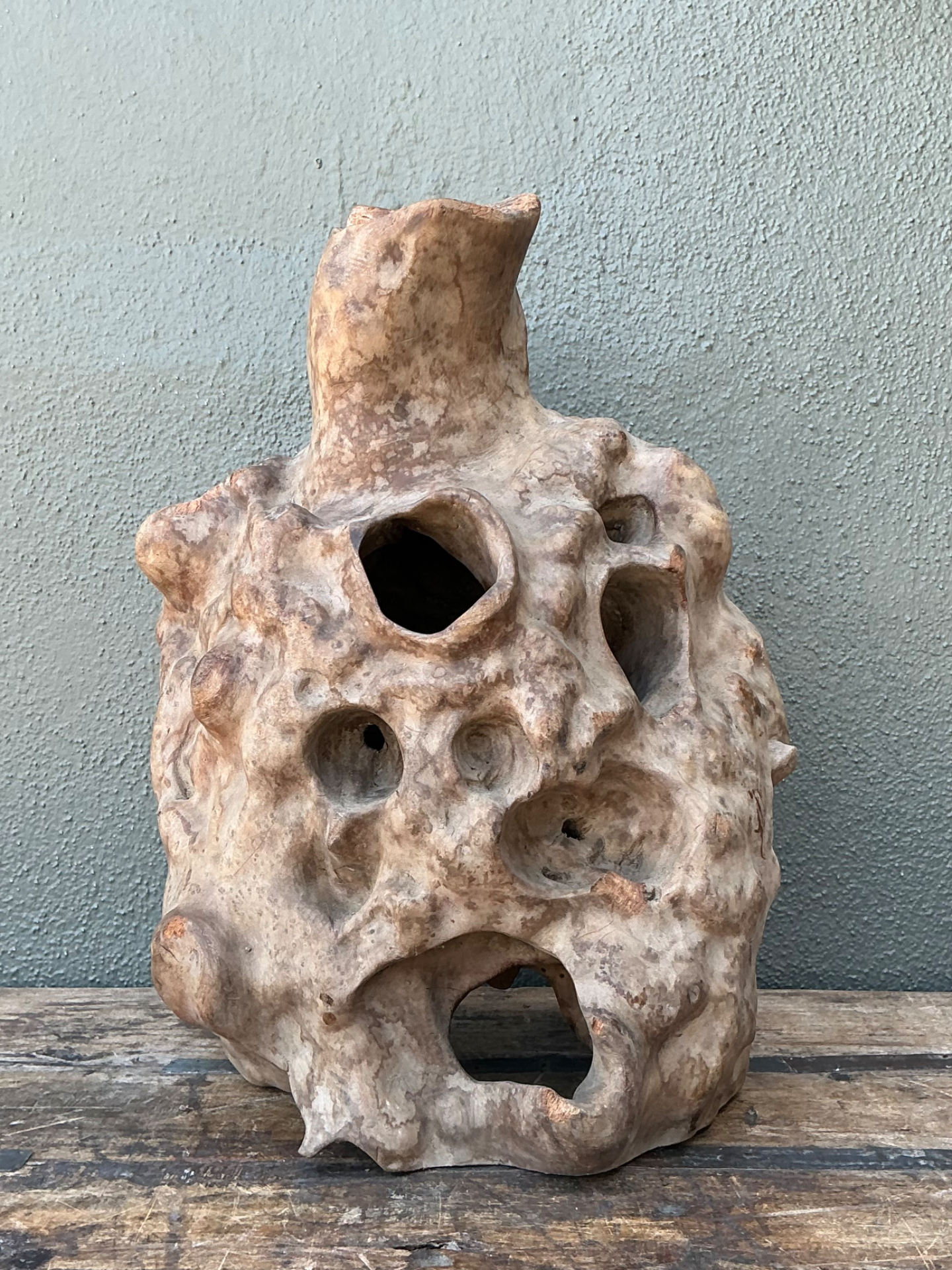 Vintage Organic Wood Knot Sculpture - Back view