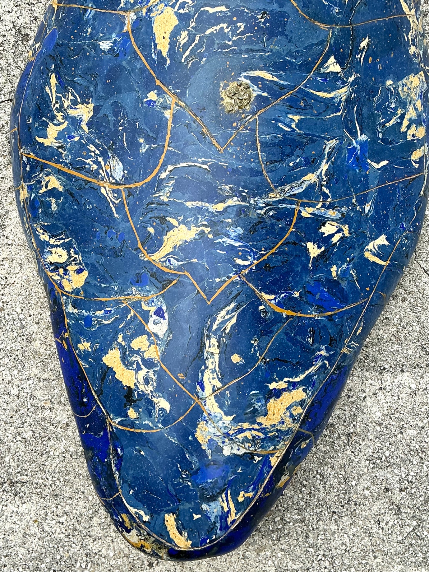 Vintage Italian Scagliola Pigmented Plaster Turtle Shell - Plaster, 15W x 24.75H - Back view
