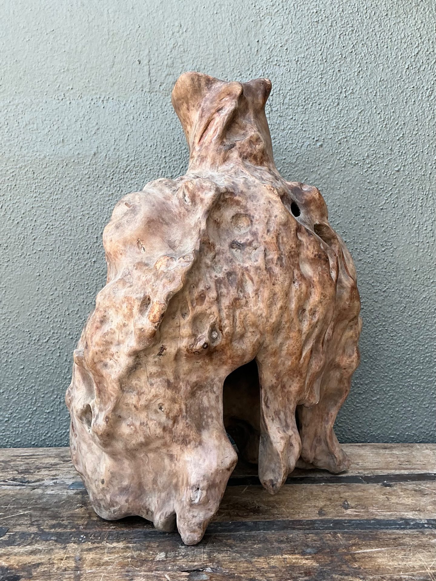 Vintage Organic Wood Knot Sculpture - Top view