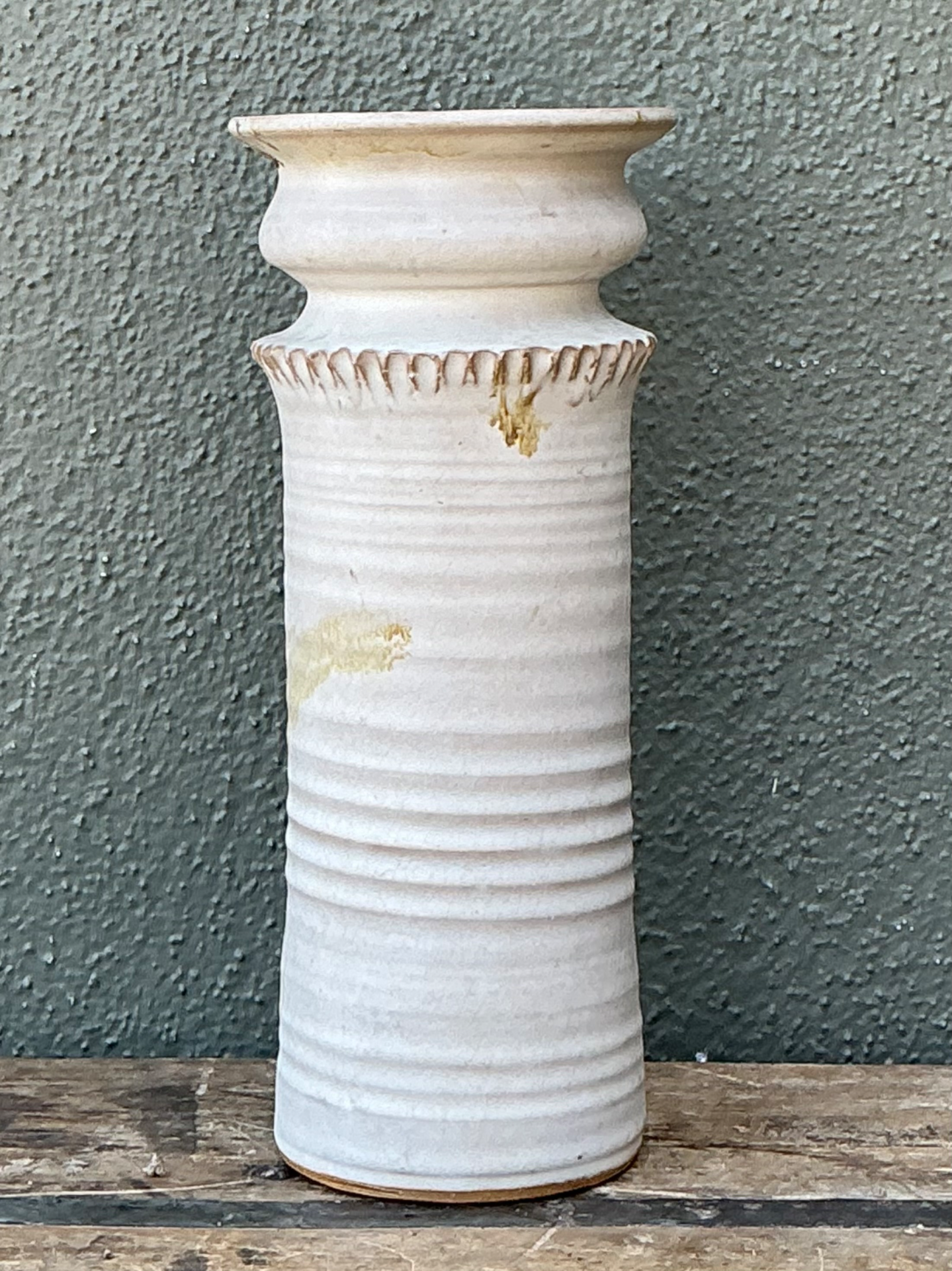 Vintage Handcrafted Ceramic Vase - Back view