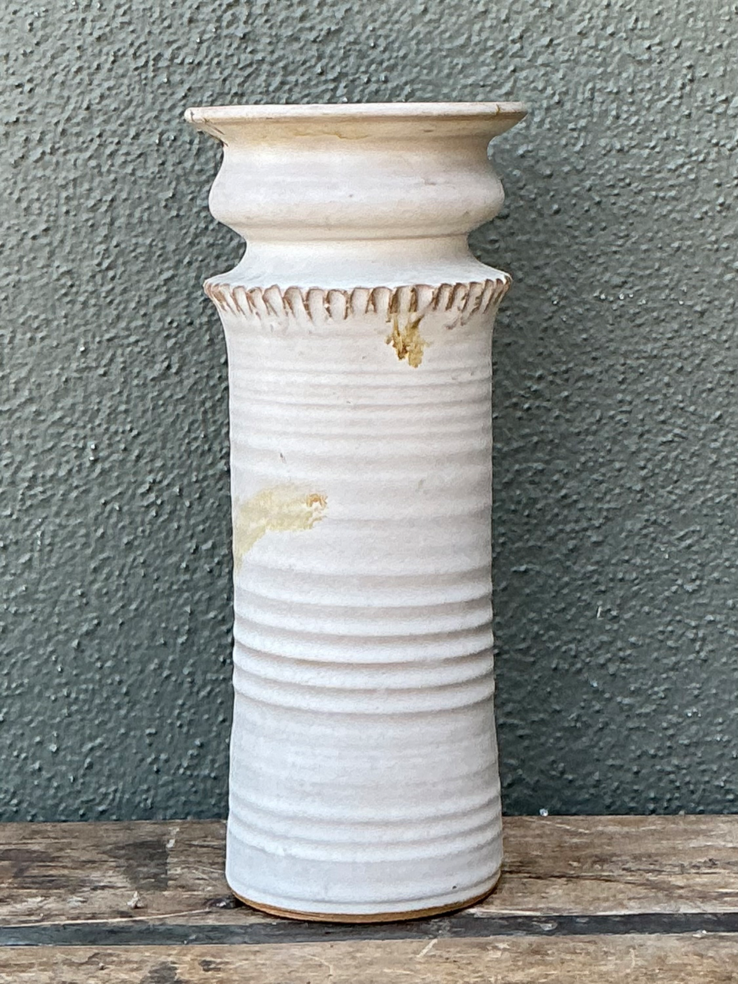 Vintage Handcrafted Ceramic Vase - Top view