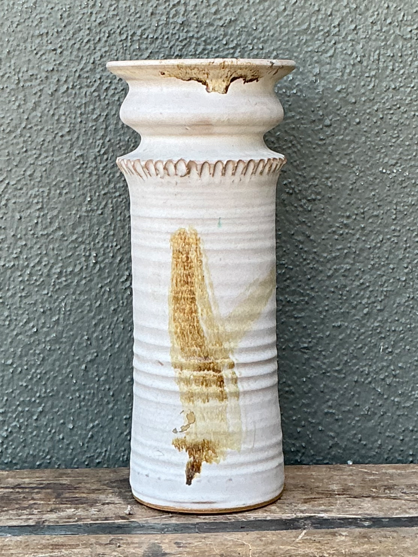 Vintage Handcrafted Ceramic Vase - Side view