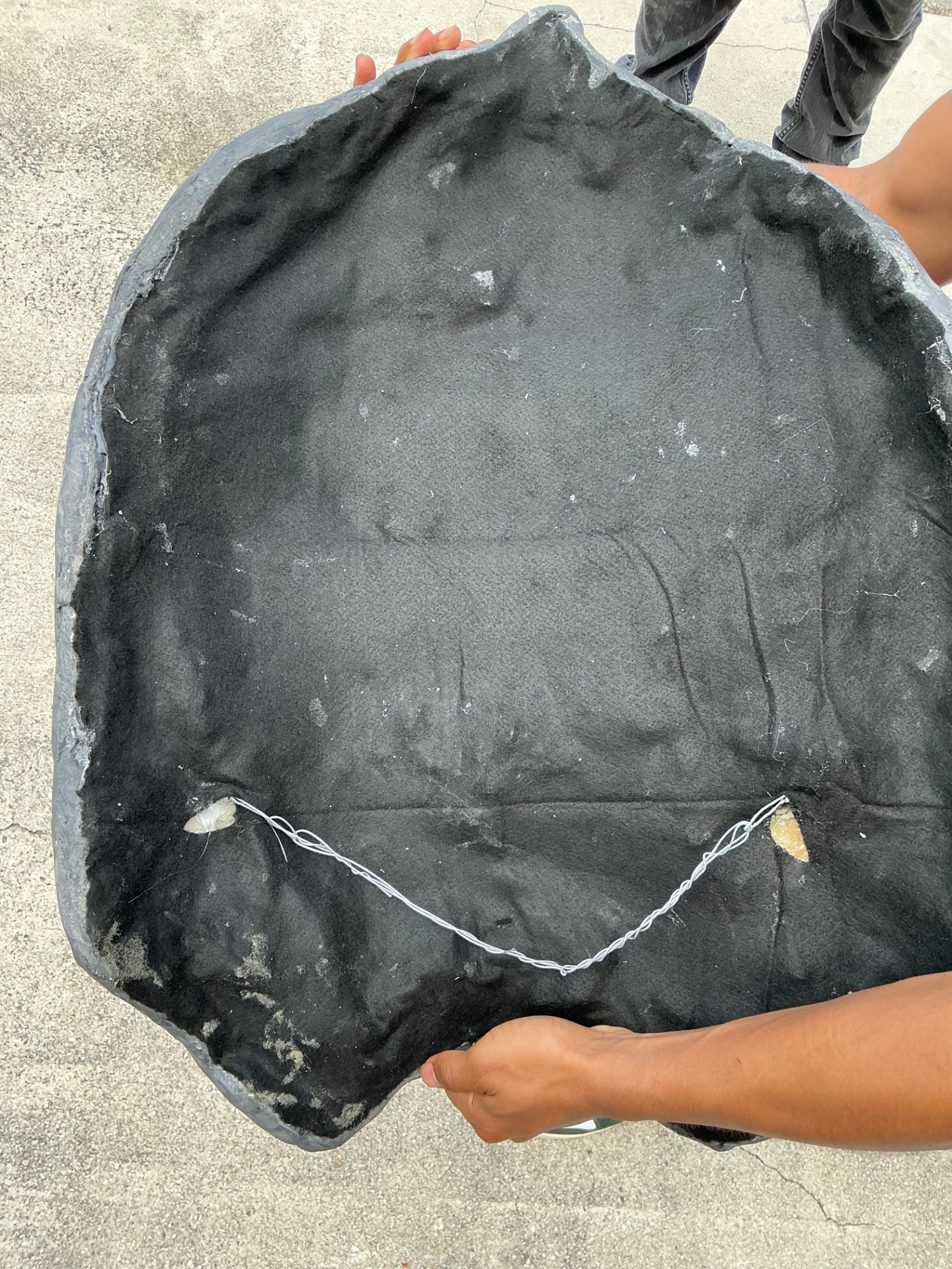 Vintage Italian Scagliola Artisanal Pigmented Plaster Turtle Shell - Plaster, 21W x 29.25H - Top view