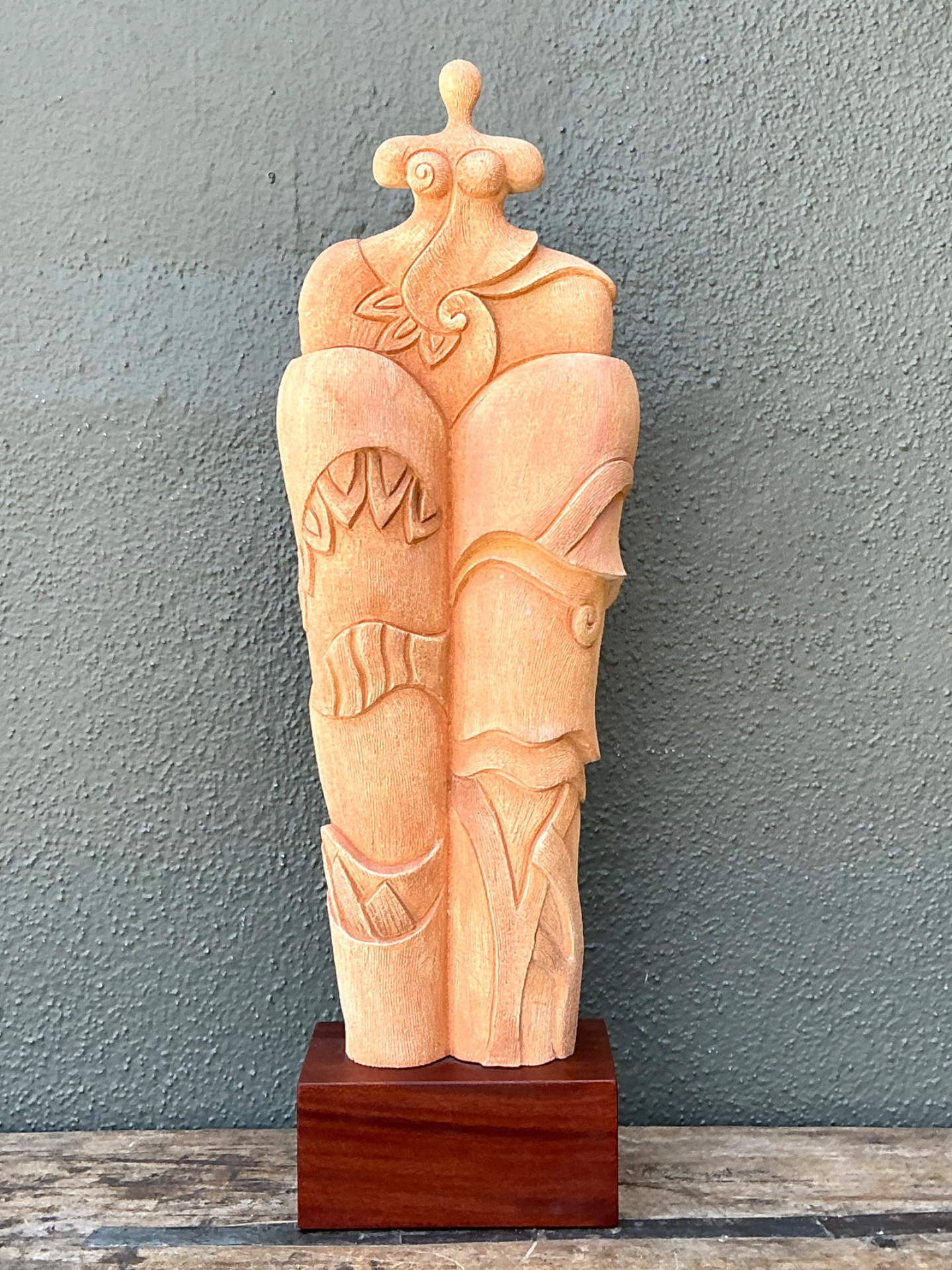 Vintage Ceramic Abstract Figurative Sculpture - Side view