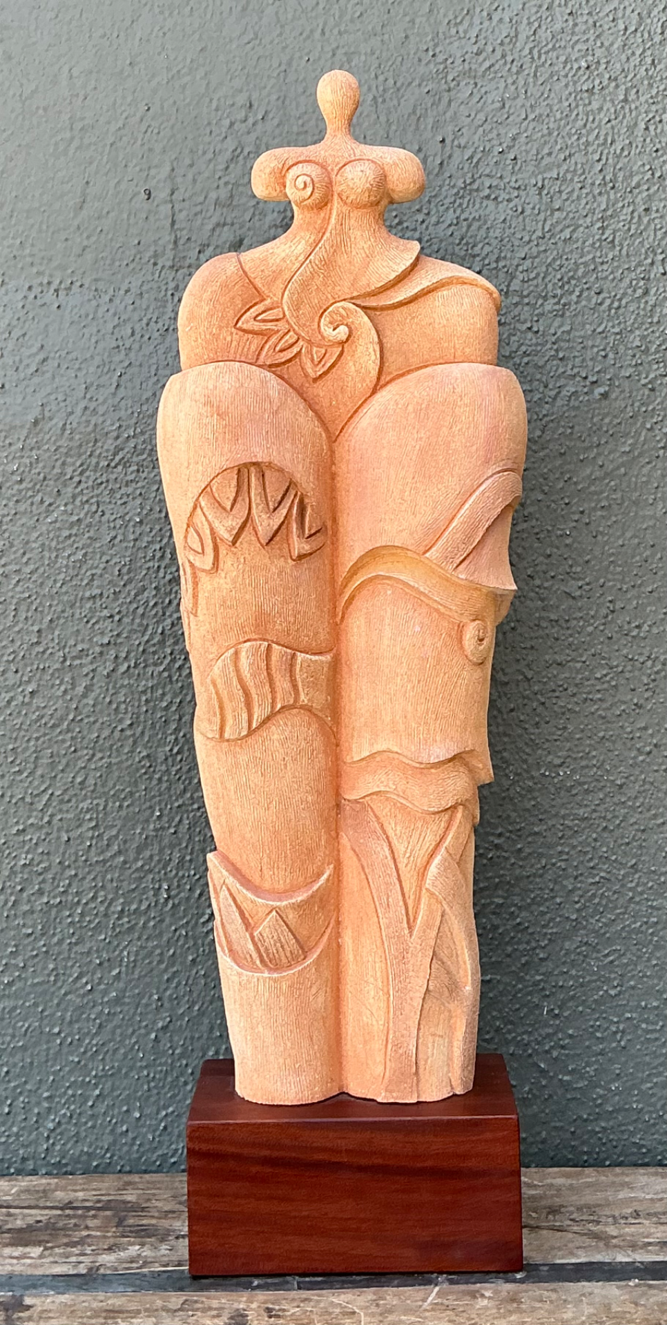 Vintage Ceramic Abstract Figurative Sculpture - Top view