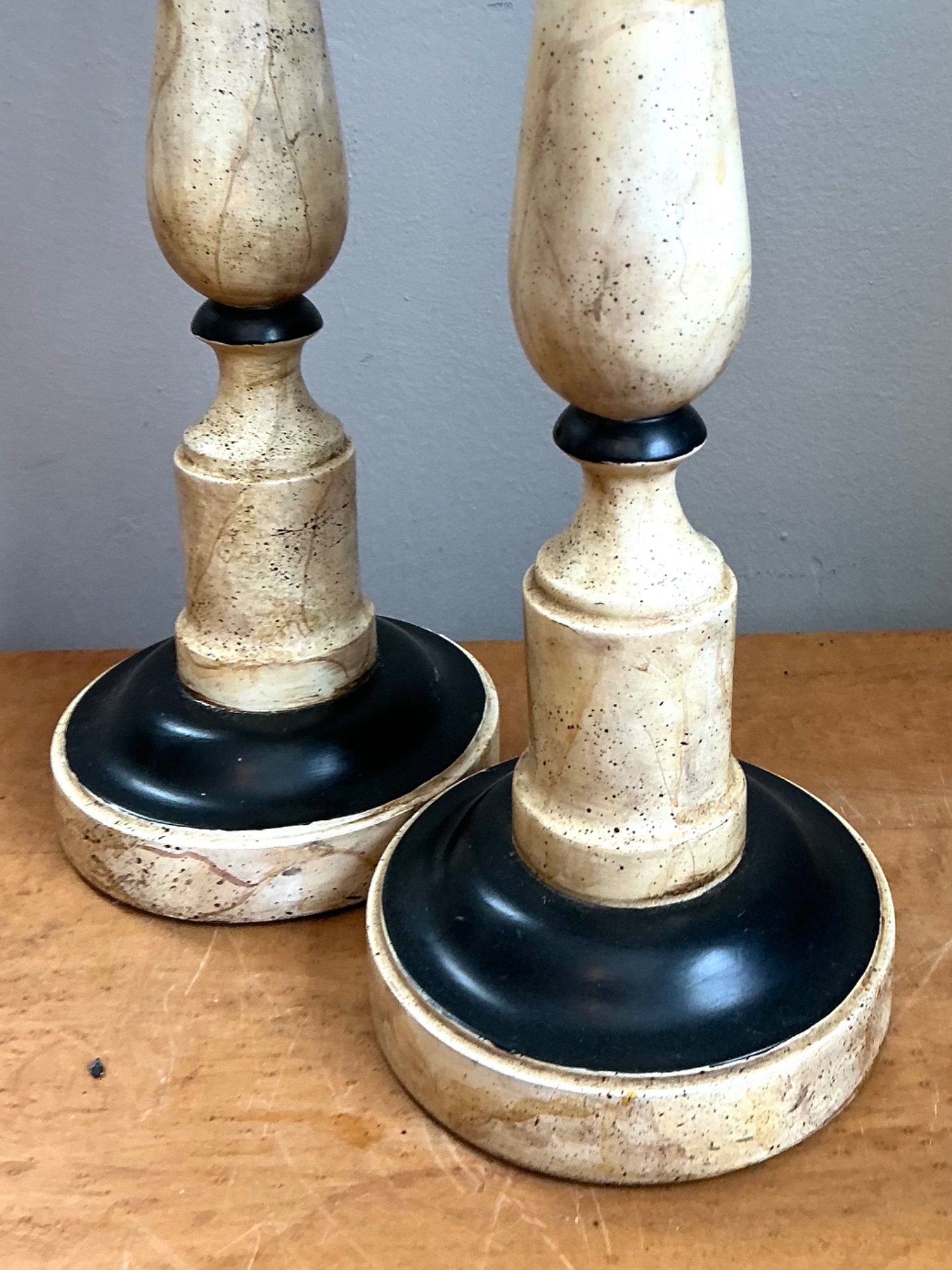 Vintage Sarreid Candlestick Lamps - A Pair - Back view