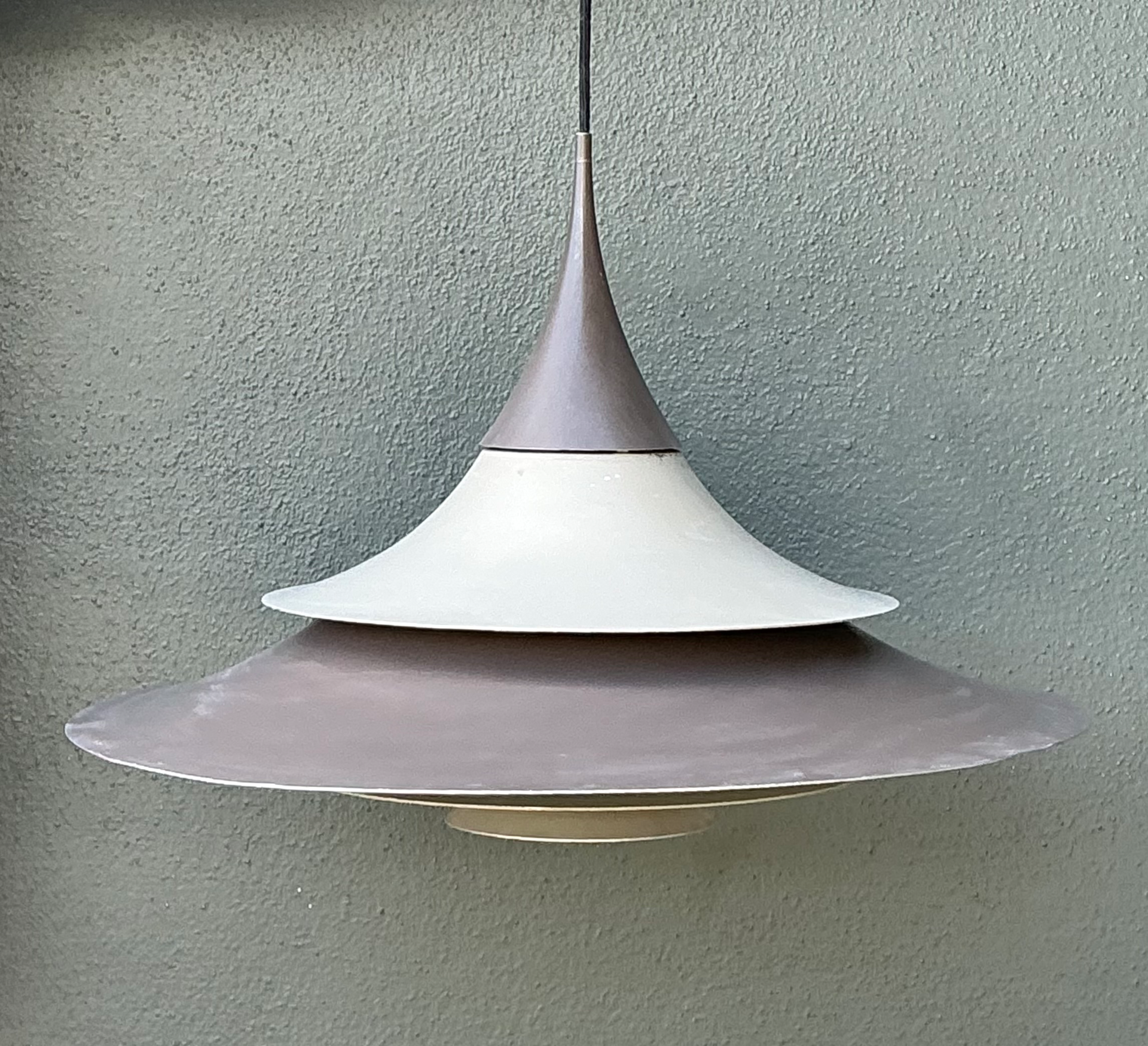 Vintage Scandinavian Tiered Pendant Lamp - Side view