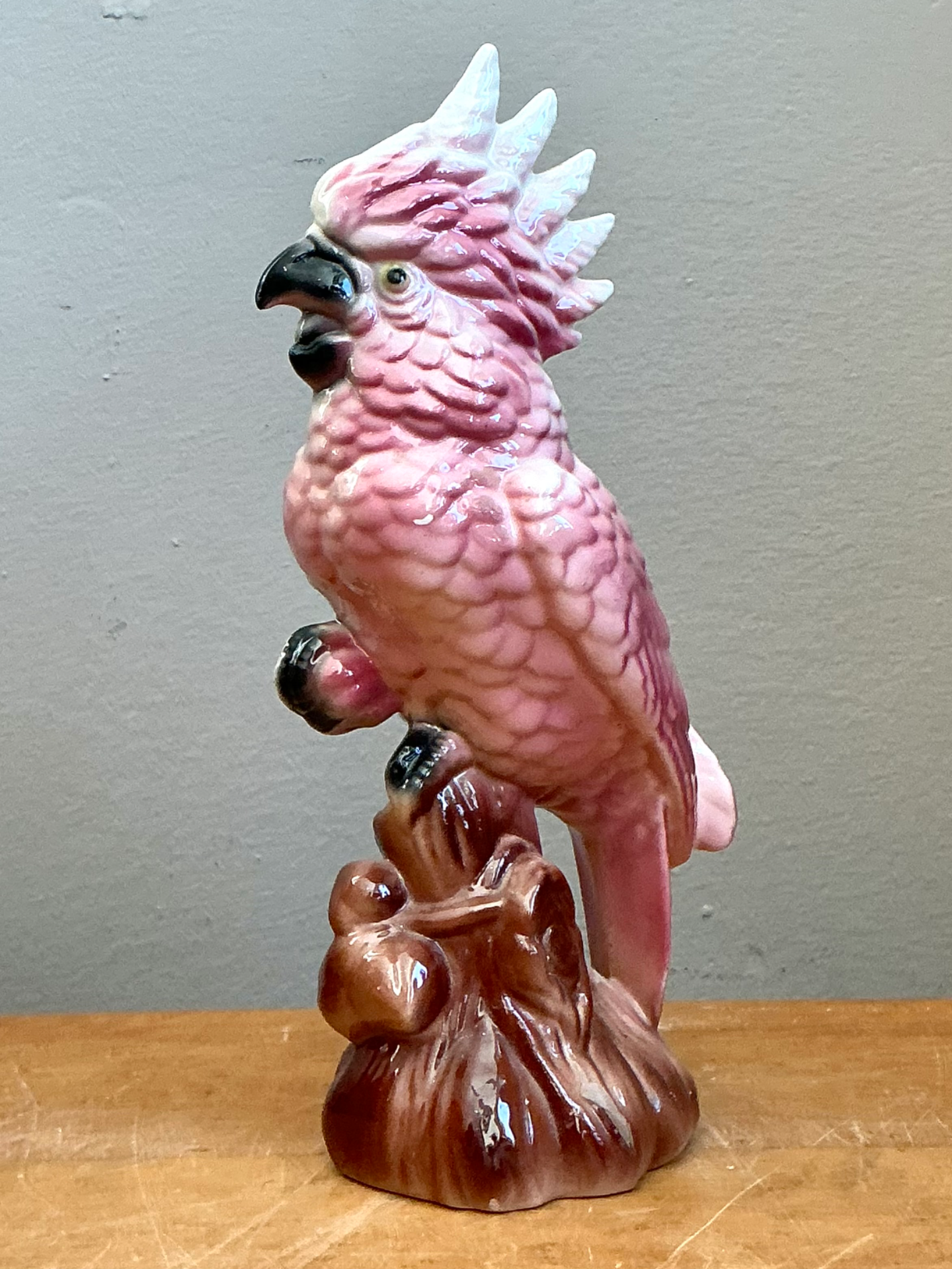 Vintage Ceramic Cockatoo Figurine - Side view