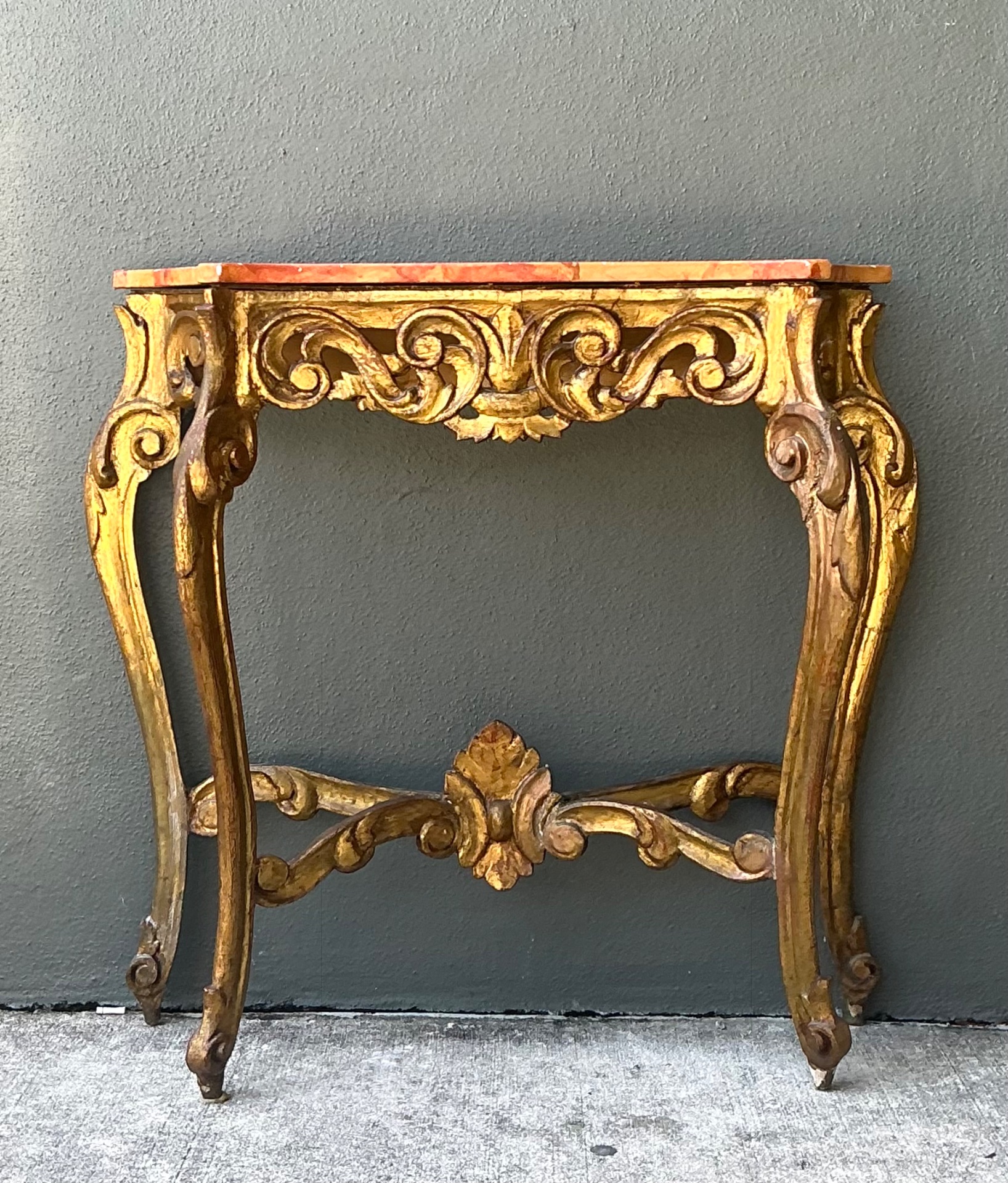 Vintage Italian Rococo Style Console Table - Back view