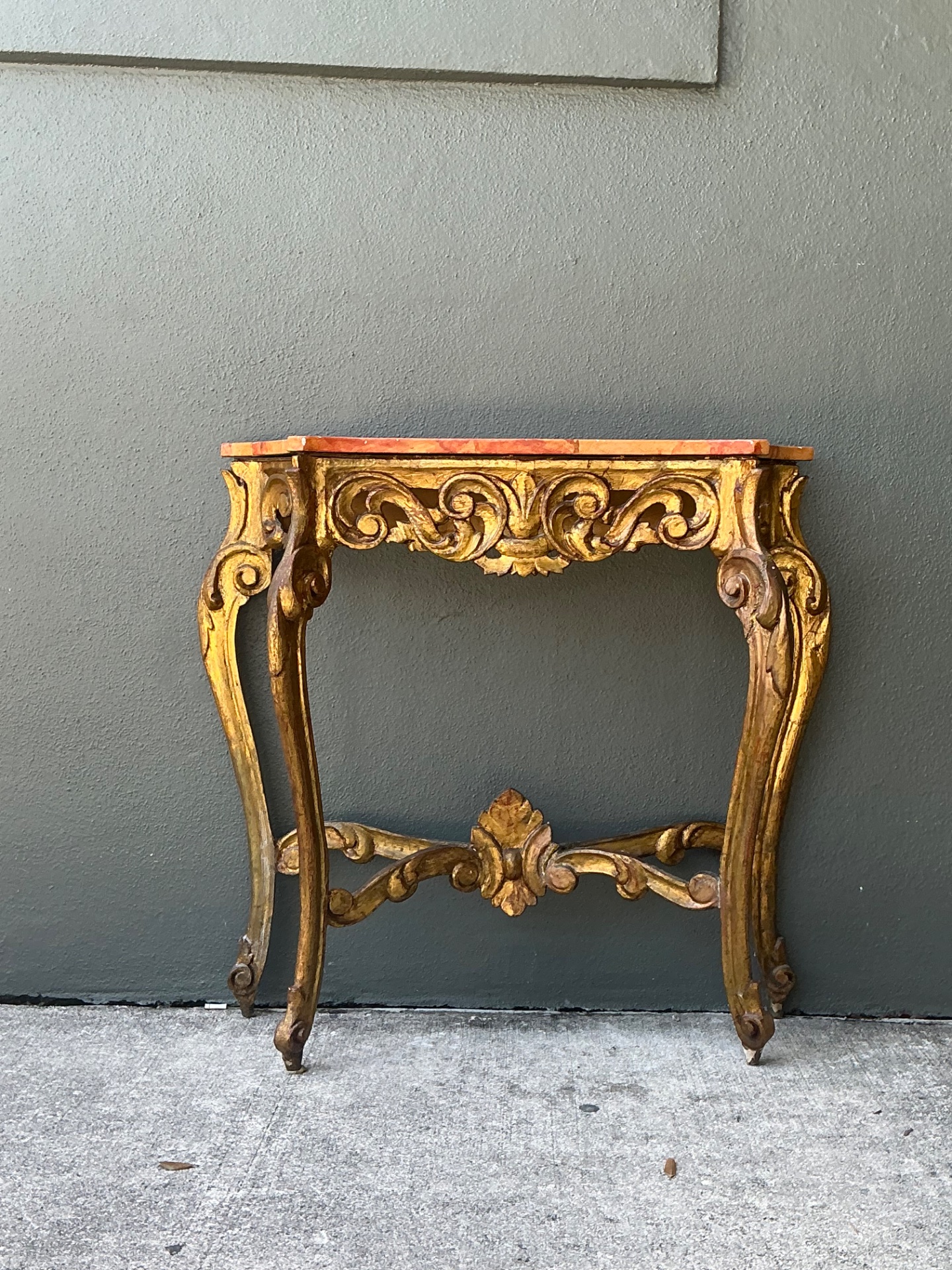 Vintage Italian Rococo Style Console Table - Top view