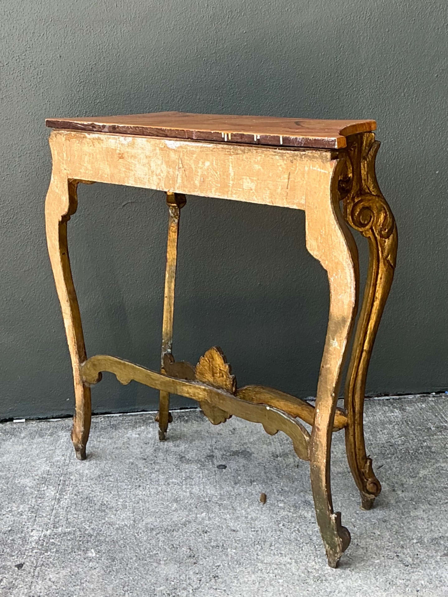 Vintage Italian Rococo Style Console Table - Back view