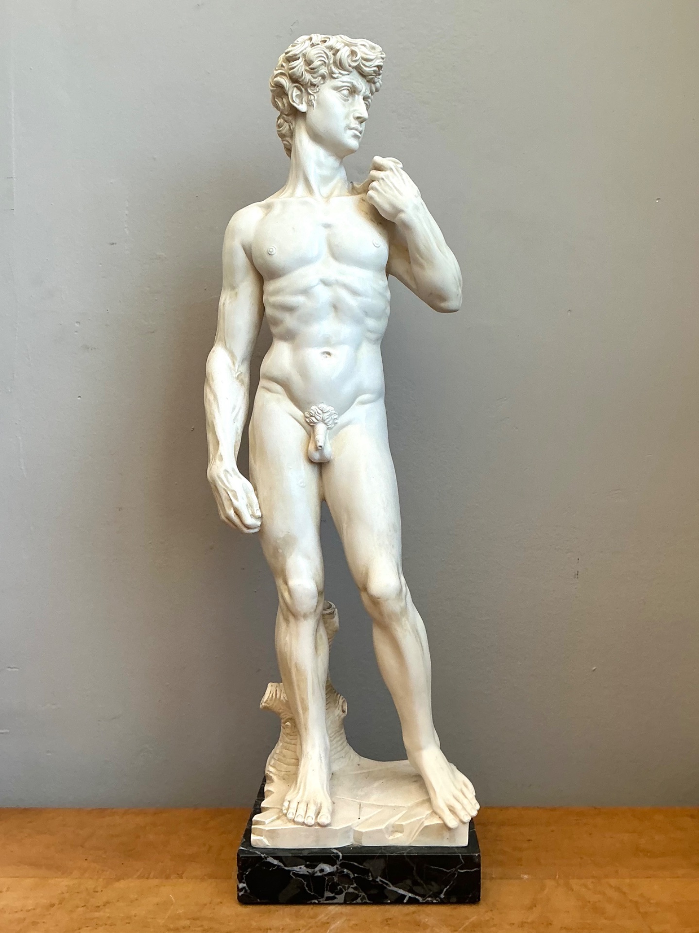 Vintage Italian Marble David Sculpture - Back view