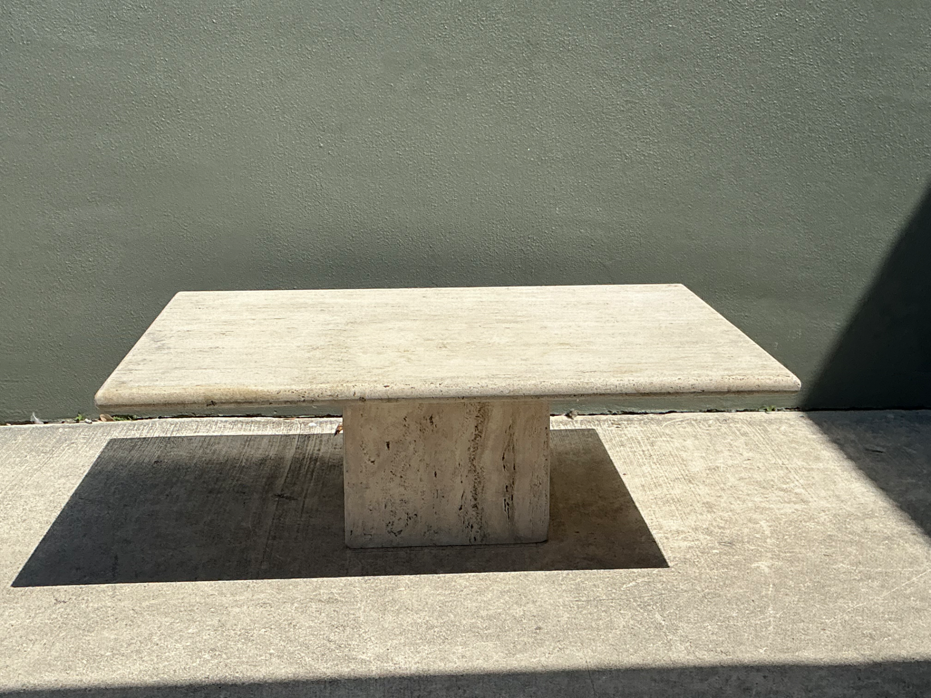 Vintage Italian Travertine Coffee Table - Top view
