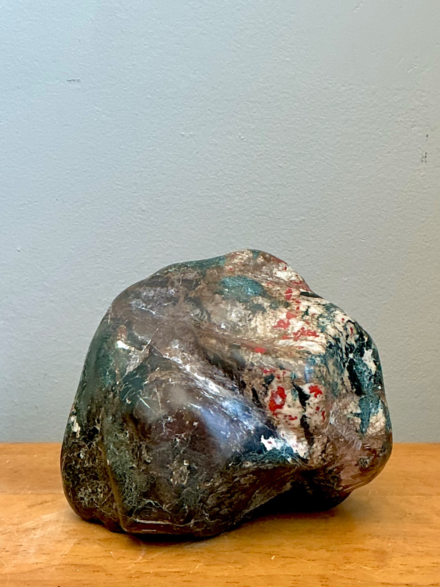 Vintage Polished Jasper Rock - Side view
