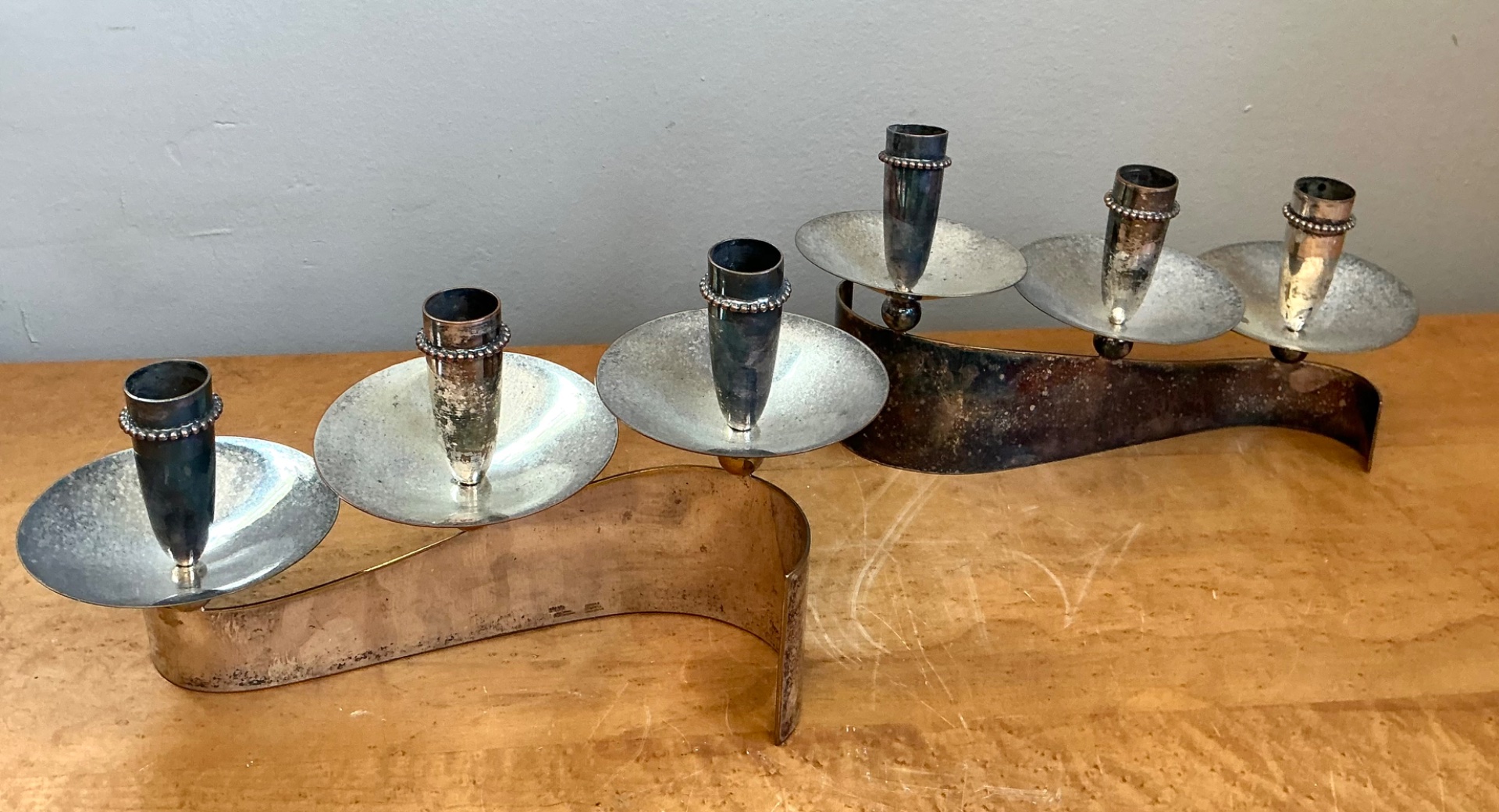 Vintage Carole Stupell For Royal Hickman Silverplate Candlesticks - A Pair - Detail view