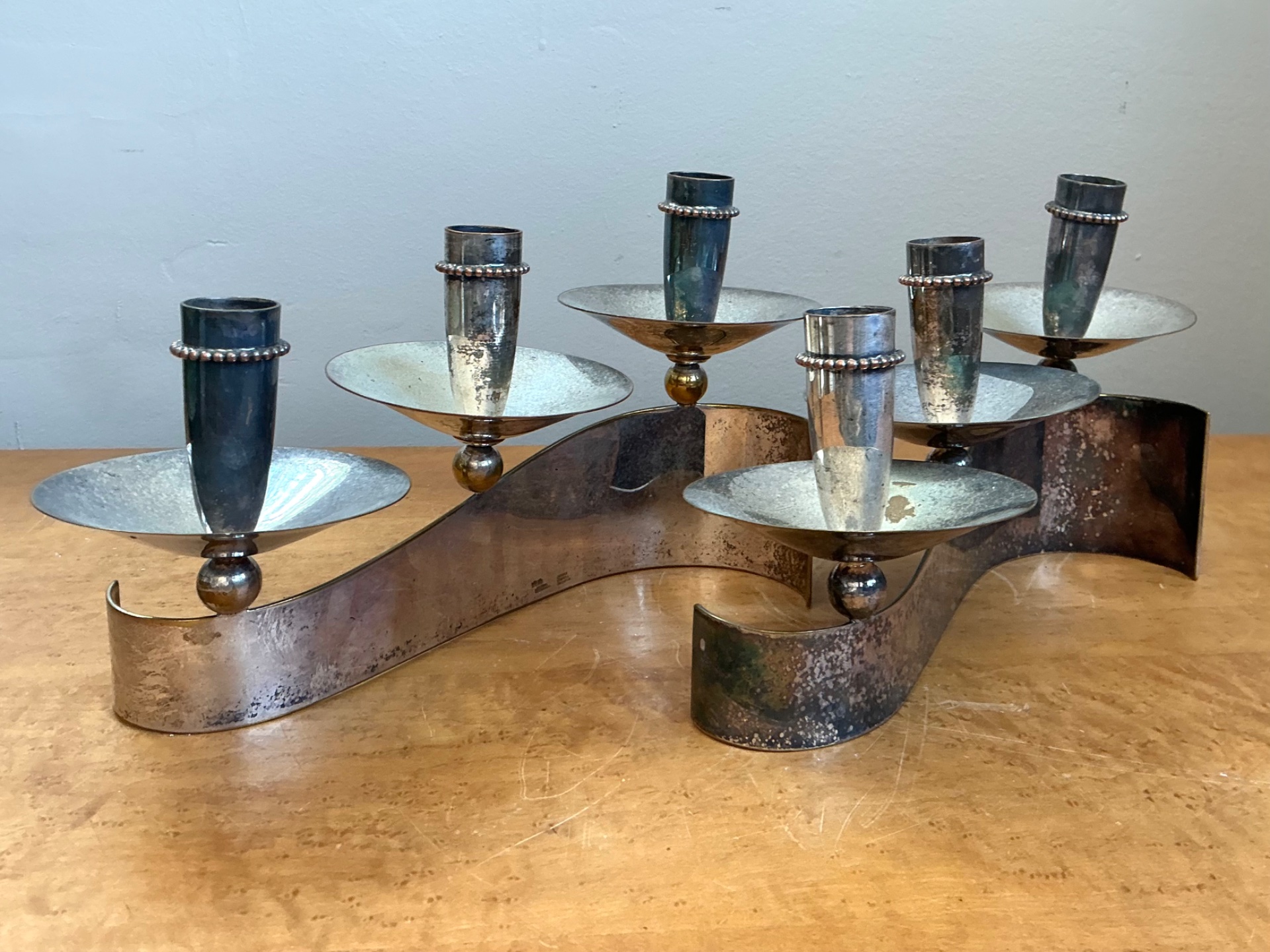 Vintage Carole Stupell For Royal Hickman Silverplate Candlesticks - A Pair - Top view