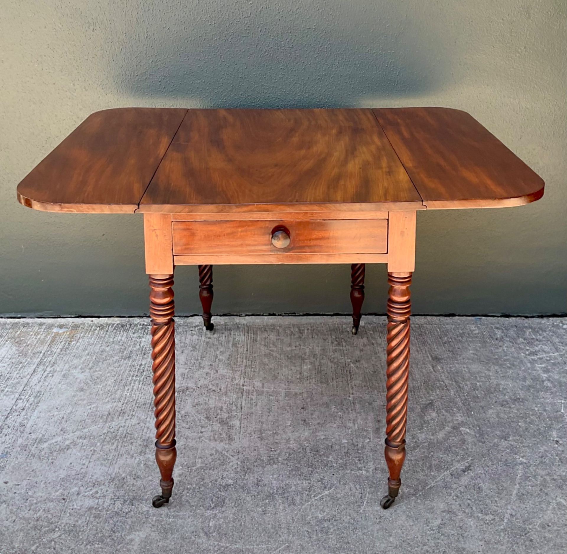 Vintage Mahogany Drop Leaf Table - Mahogany, 35.75W x 28.5H - Back view