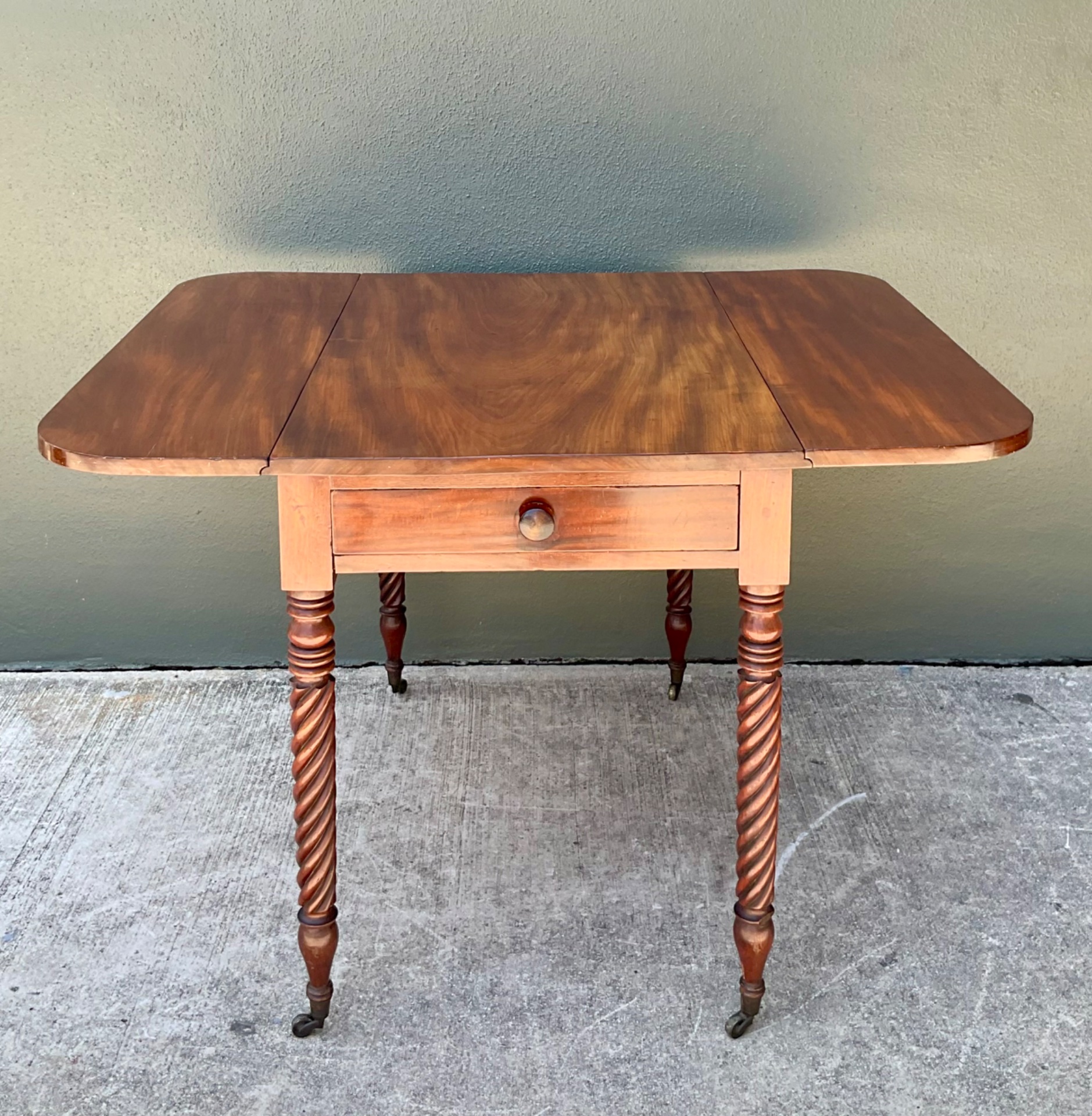 Vintage Mahogany Drop Leaf Table - Mahogany, 35.75W x 28.5H - Detail view