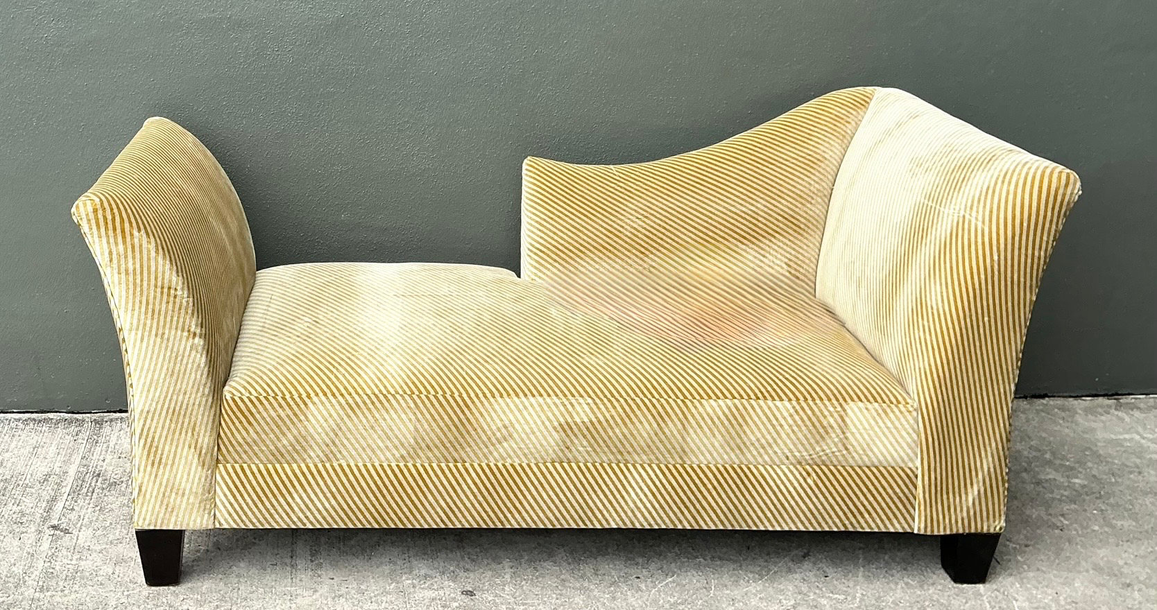 Vintage Striped Kelly Wearstler Velvet Chaise Lounge - Top view