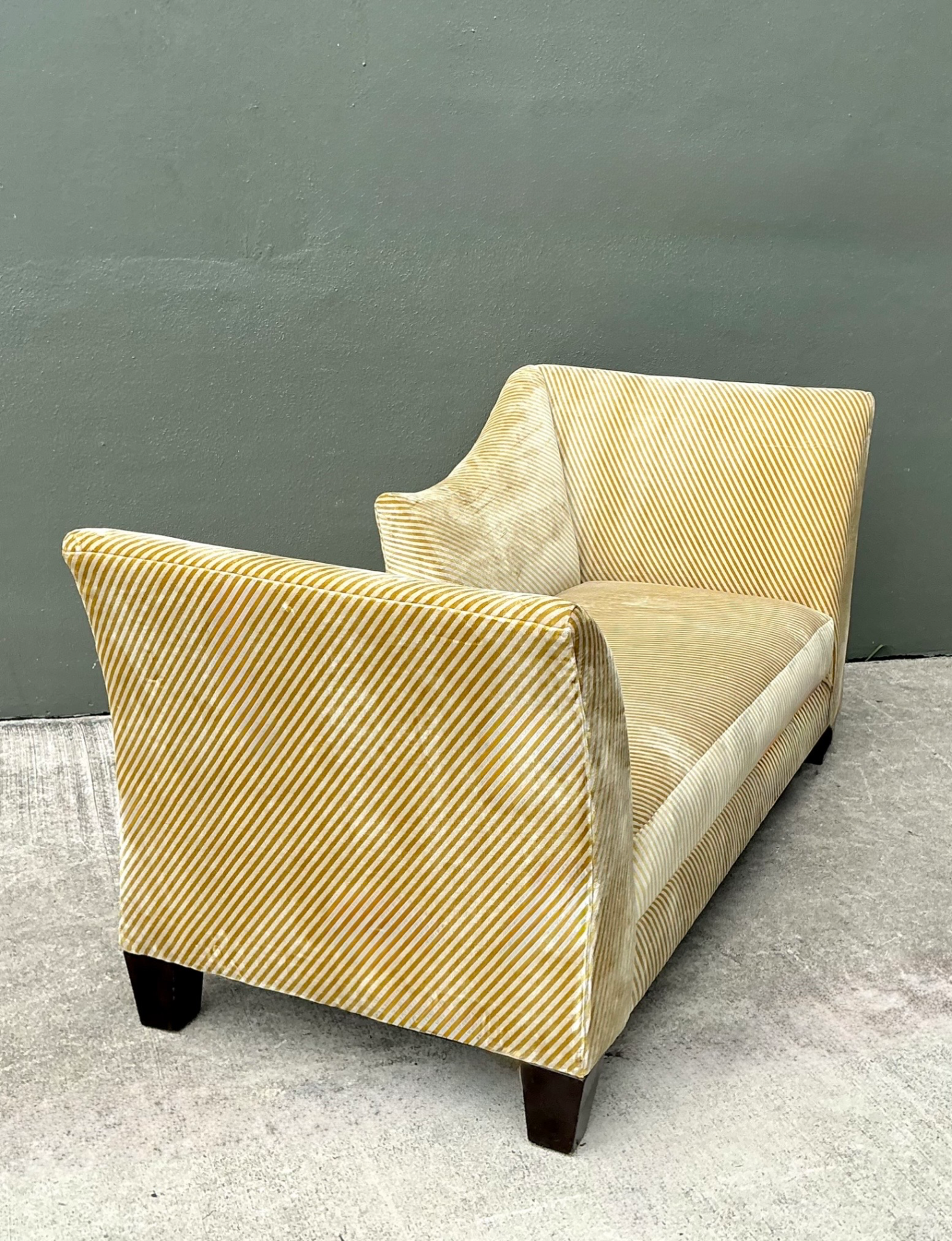 Vintage Striped Kelly Wearstler Velvet Chaise Lounge - Back view
